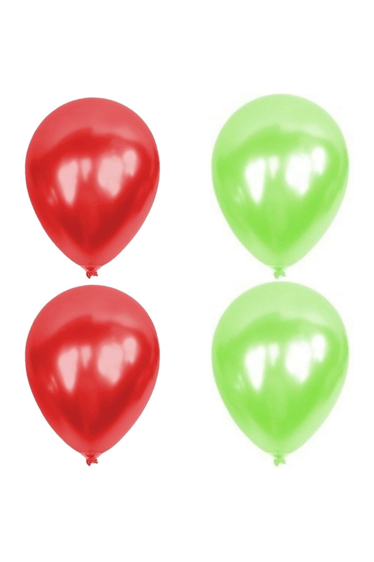 HKNYS 5 Adet Açık Yeşil Kırmızı Metalik Balon Helyum Gazı Uyumludur.-açılış Balonları
