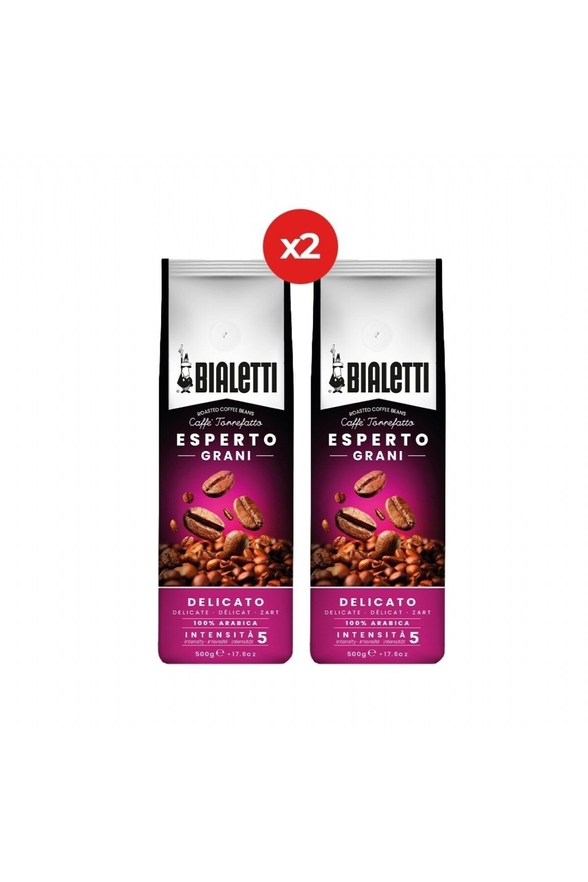 Bialetti Fırsat Paketi Delicato Orta Kavrulmuş 2x500g Çekirdek Kahve