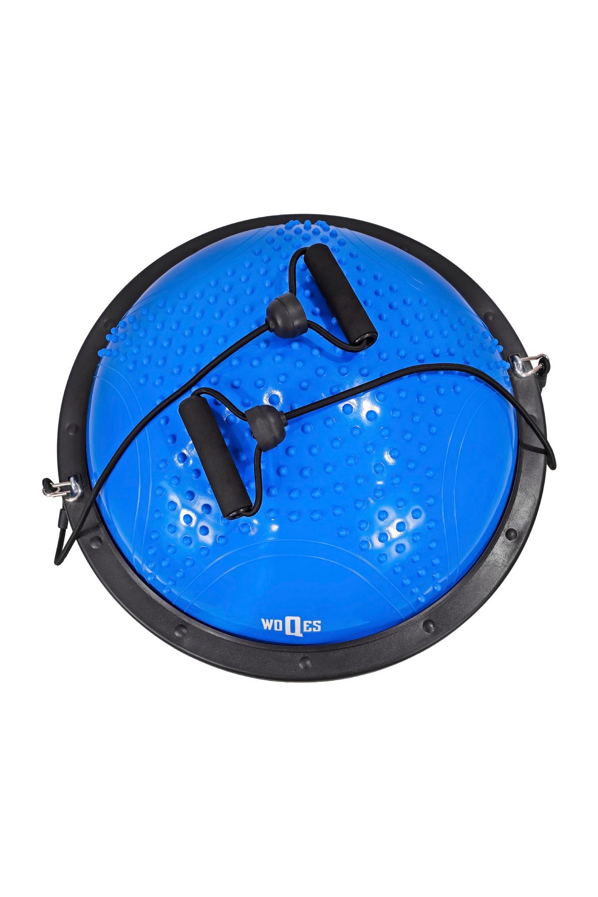 WOQES Bosu Ball Yarı Pilates Topu Sıkılaştırma Denge Aleti 60 Cm Direnc Lastikli Pompa Hediyeli