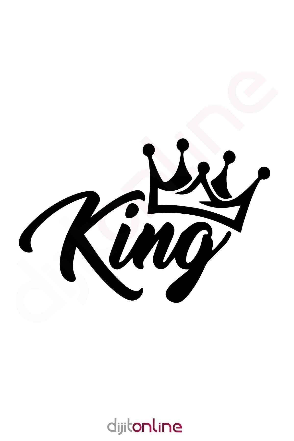 Dijitonline Kral Tacı King Oto Sticker Araba Cam Sticker 25x15cm