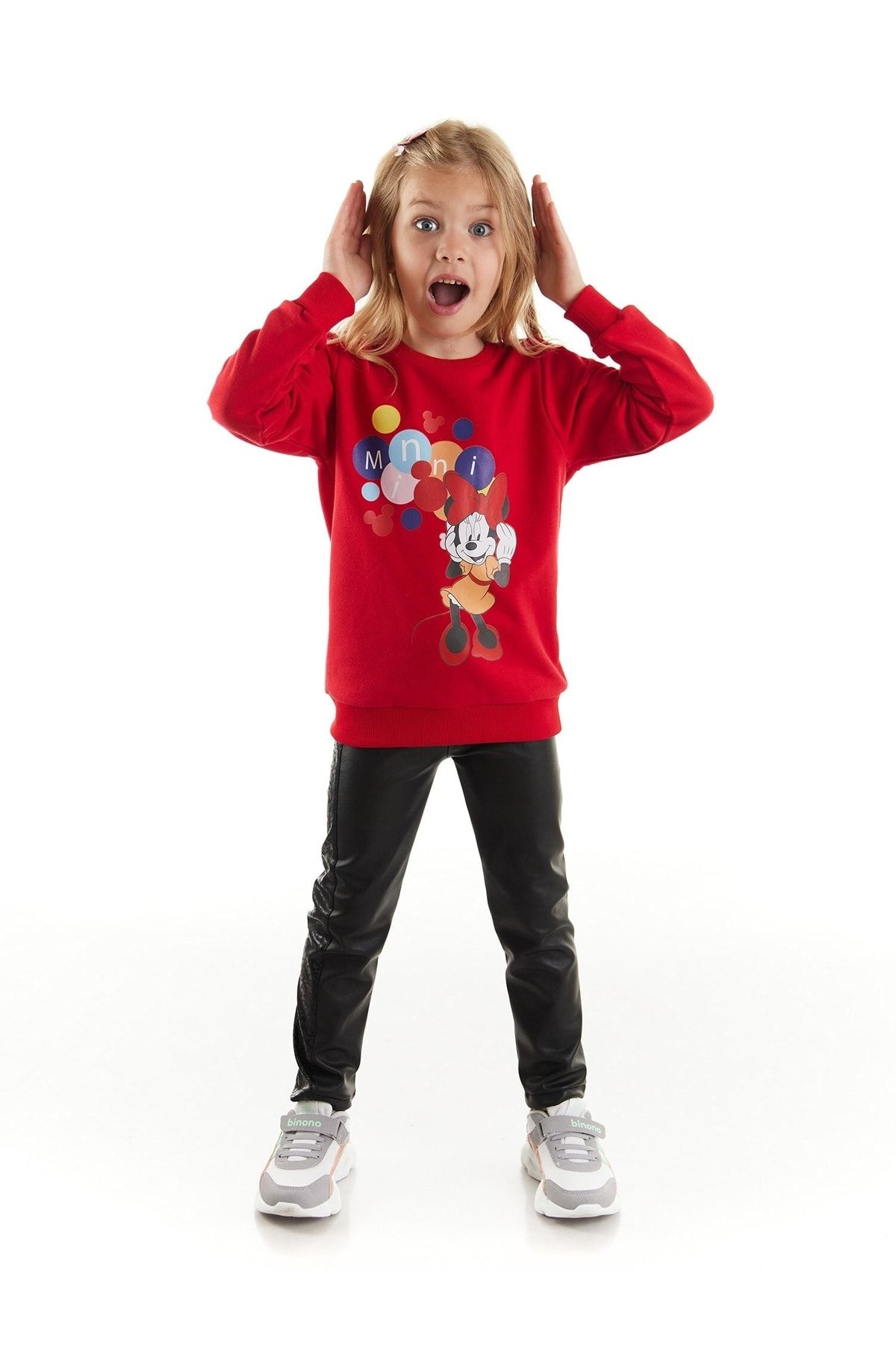 Mickey Mouse Minnie Mouse Lisanslı Kız Çocuk Sweatshirt