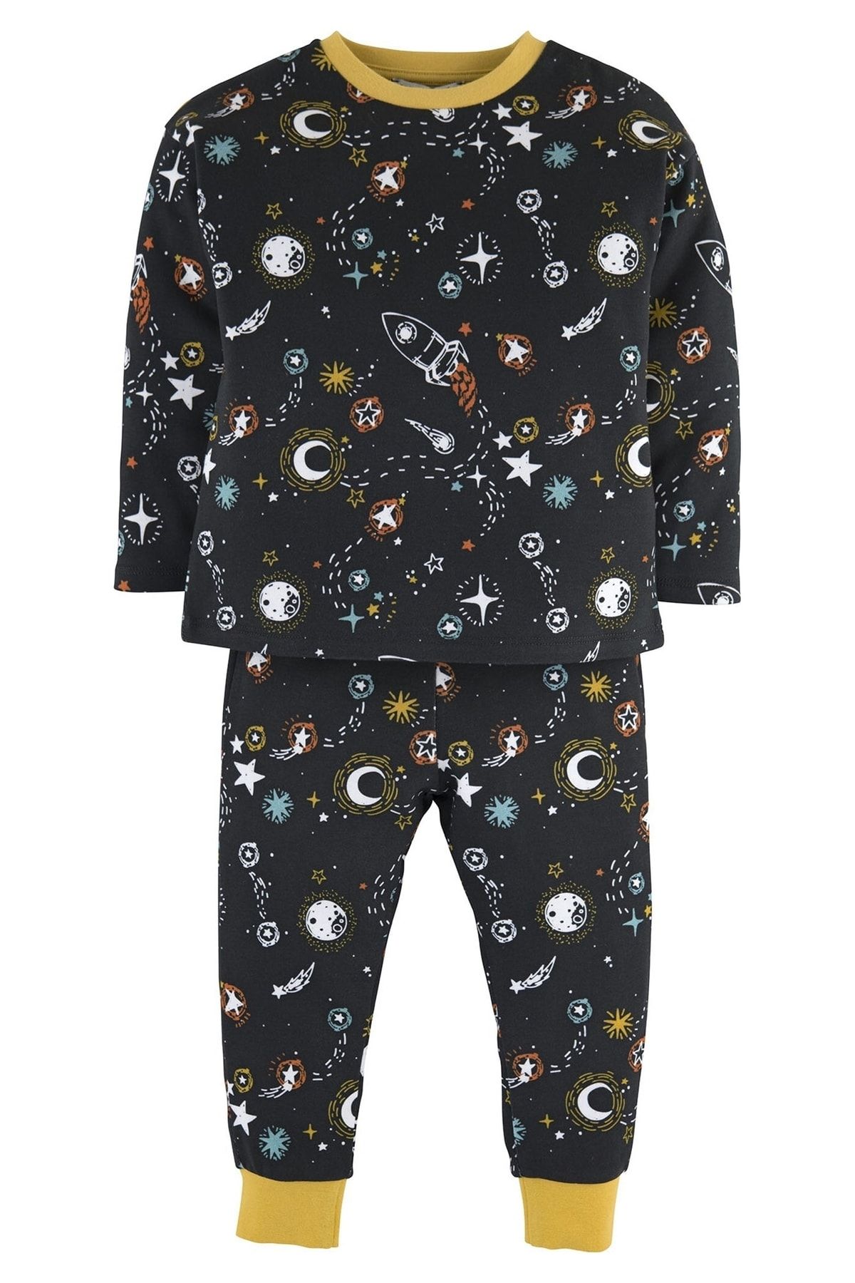 Mamino Erkek Çocuk Uzay Temalı %100 Pamuk Pijama Takımı