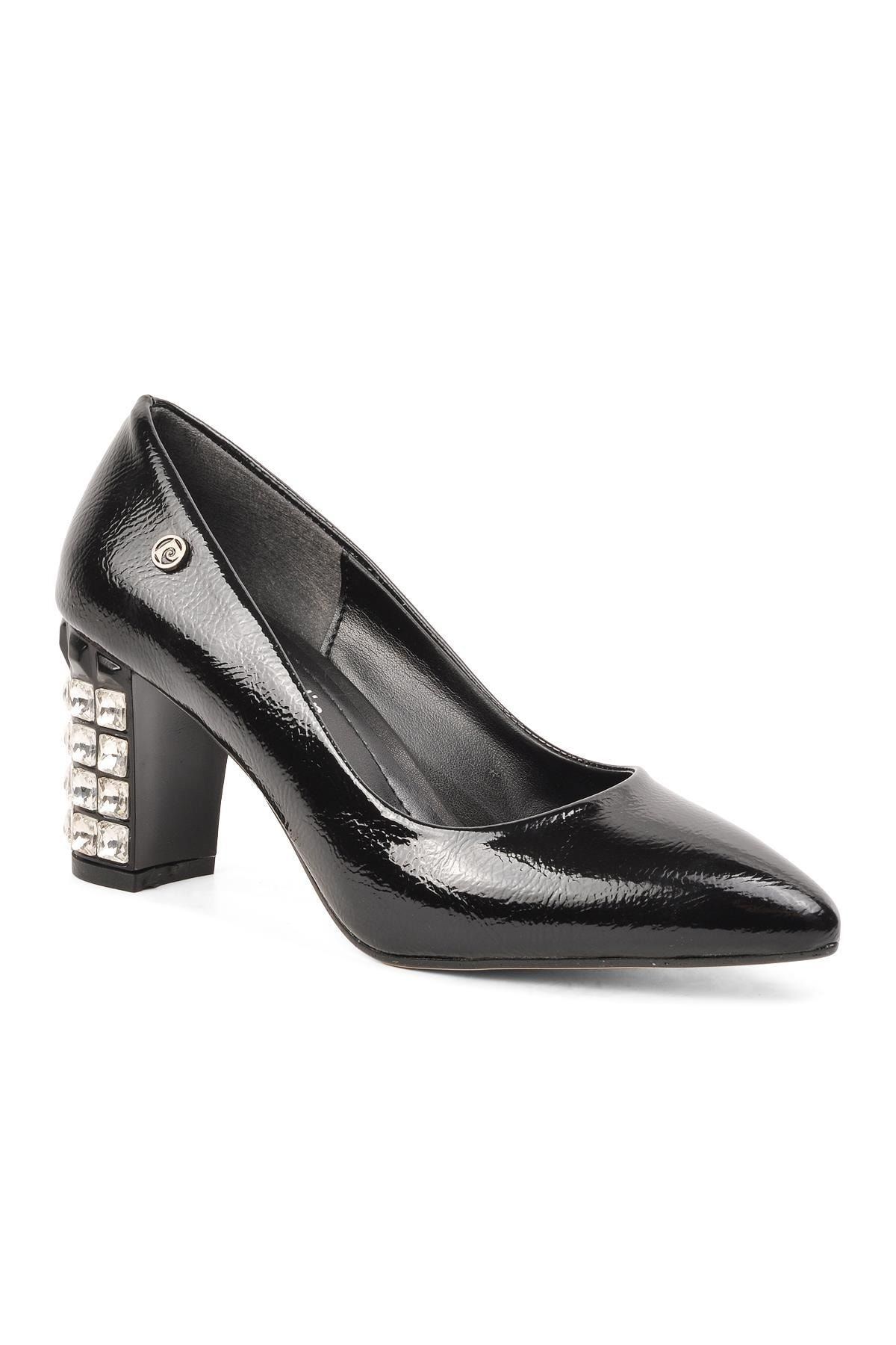 Pierre Cardin Pc-51201 Siyah Kırışık Kadın Topuklu Ayakkabı