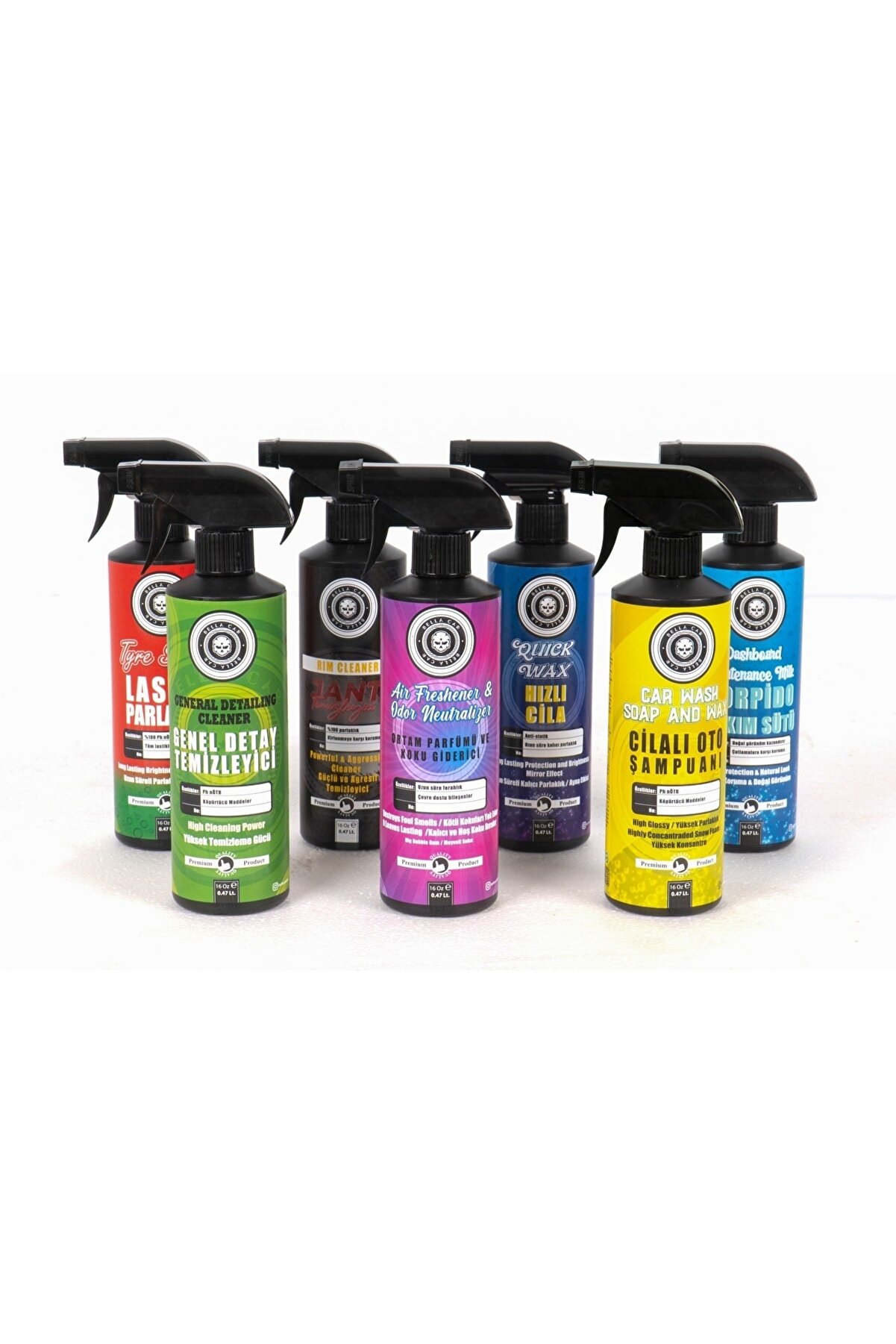 BELLA CAR CARE Oto Temizlik Ve Bakım Seti 7 3 16 Oz 473 ml Şişeler Araç