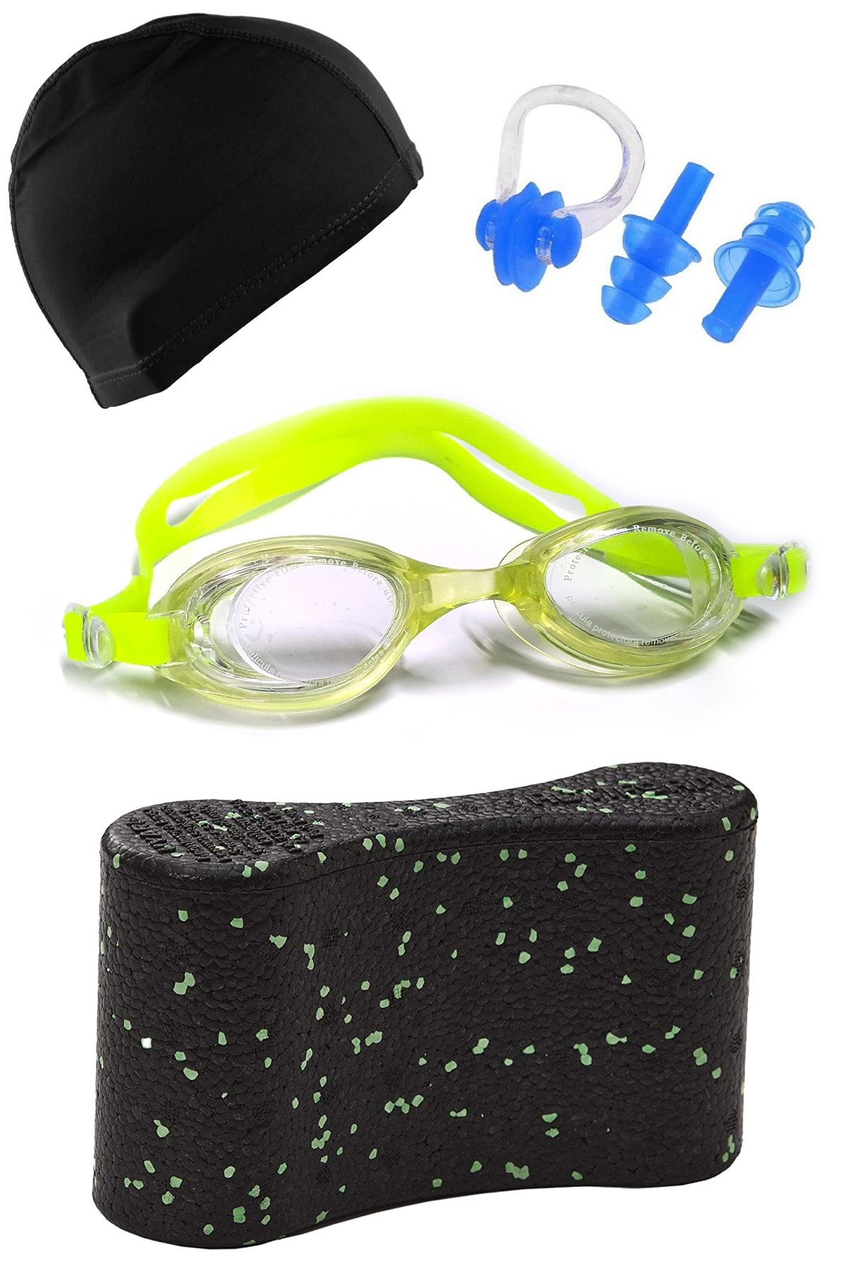 Tosima Çocuk Yüzücü Havuz Seti Gözlük Bone Kulak Tıkacı Burun Klipsi Ve Pull Buoy Full Havuz Seti