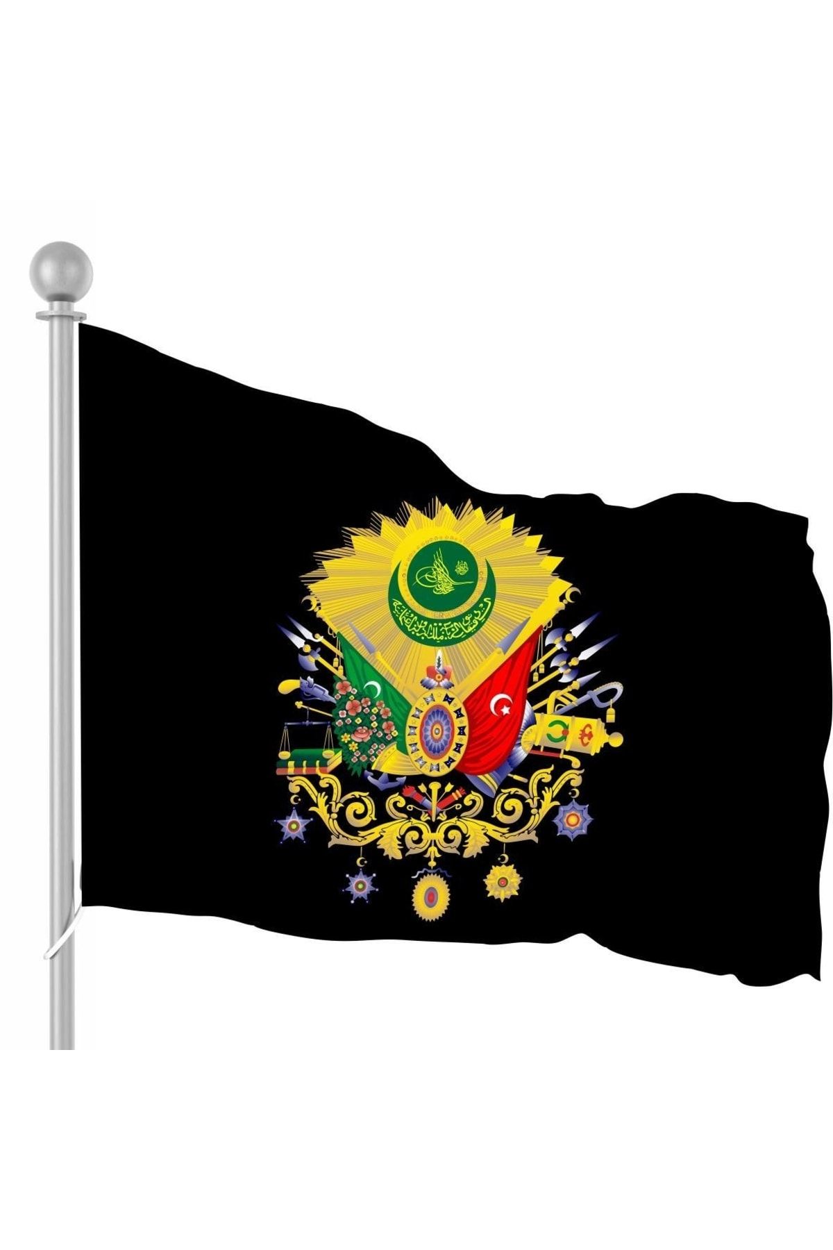 sb sistem bayrak Osmanlı Bayrağı Sancağı Siyah 20x30cm