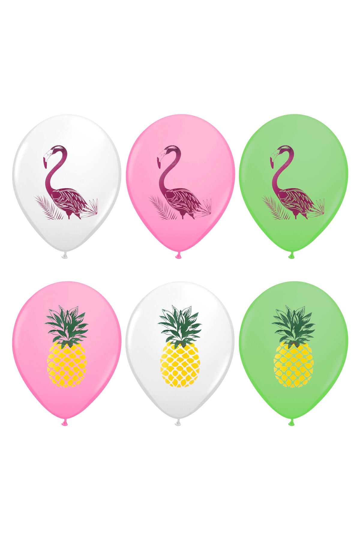 partisüs Flamingo-ananas Baskılı Renkli Balon