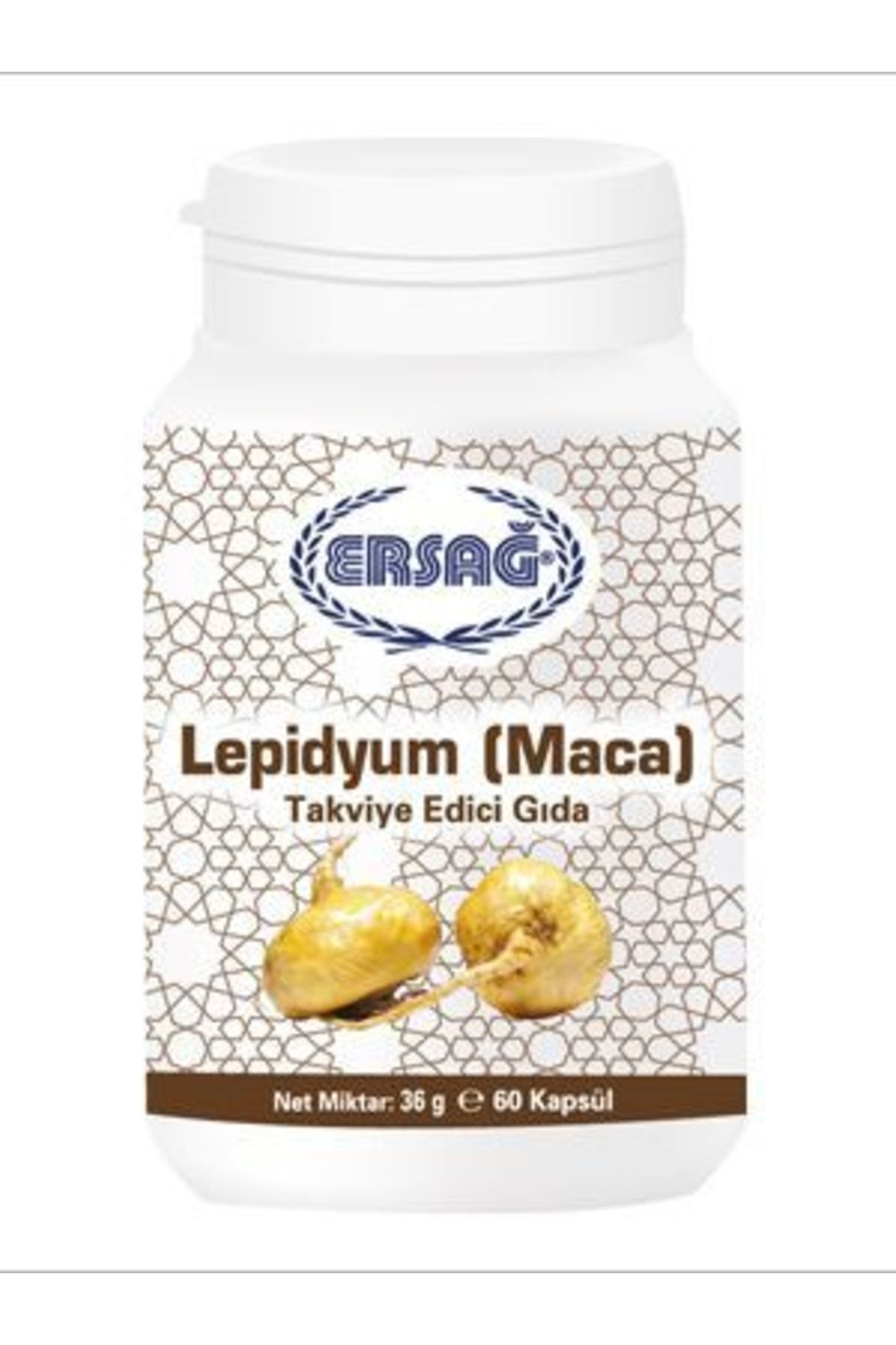 Ersağ Lepidyum (MACA) 60kapsül //  Lepidium Maca 60 Capsules Elm-3636