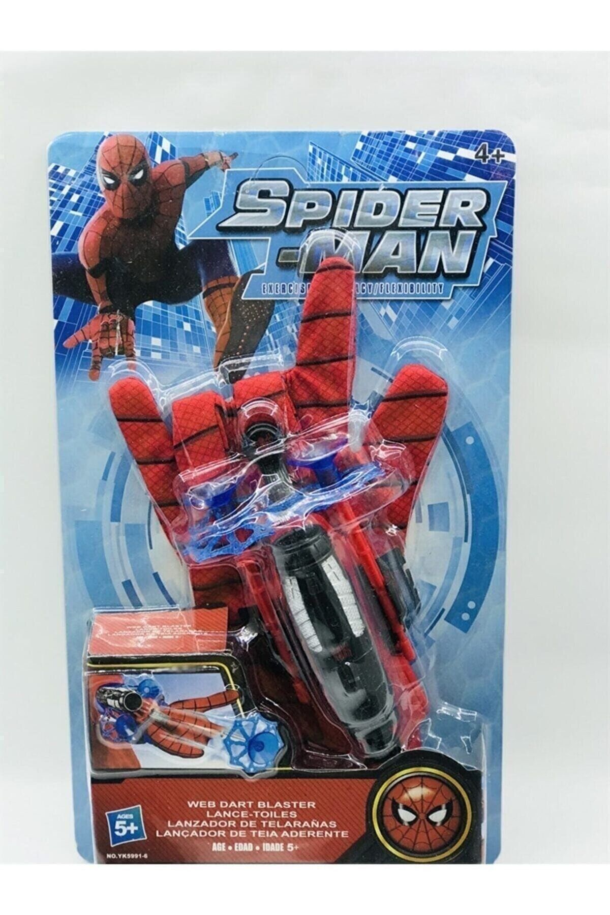 Spiderman Örümcek Adam Ağ Fırlatan Ok Atan Vantuzlu Eldiven Işıklı Figür
