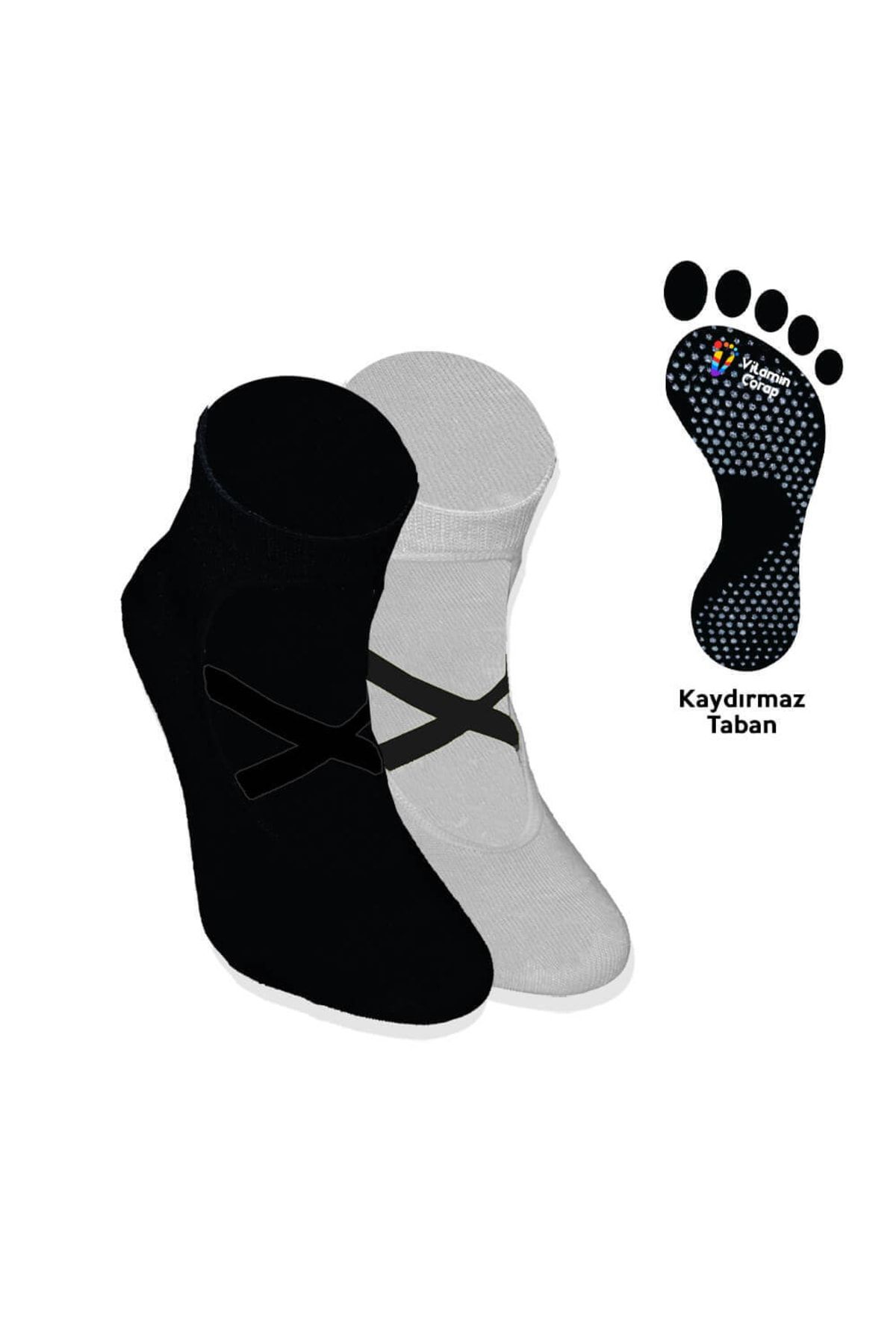 Limmon Store 2'li Siyah Gri Yoga Pilates Çorap Set