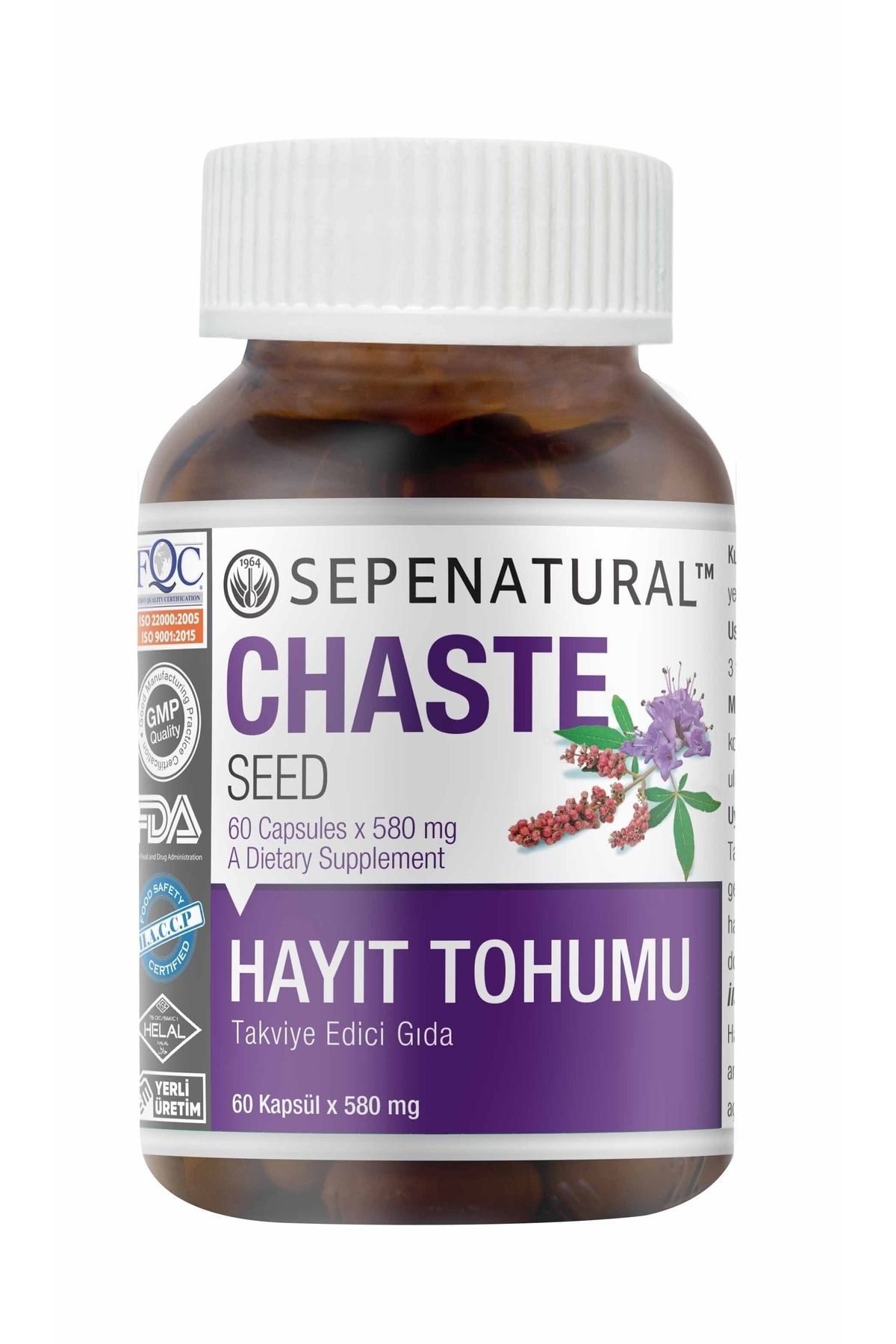 Sepe Natural Hayıt 60 Kapsül 660 Mg Chaste Seed Bayanlara Hayıt Kapsül