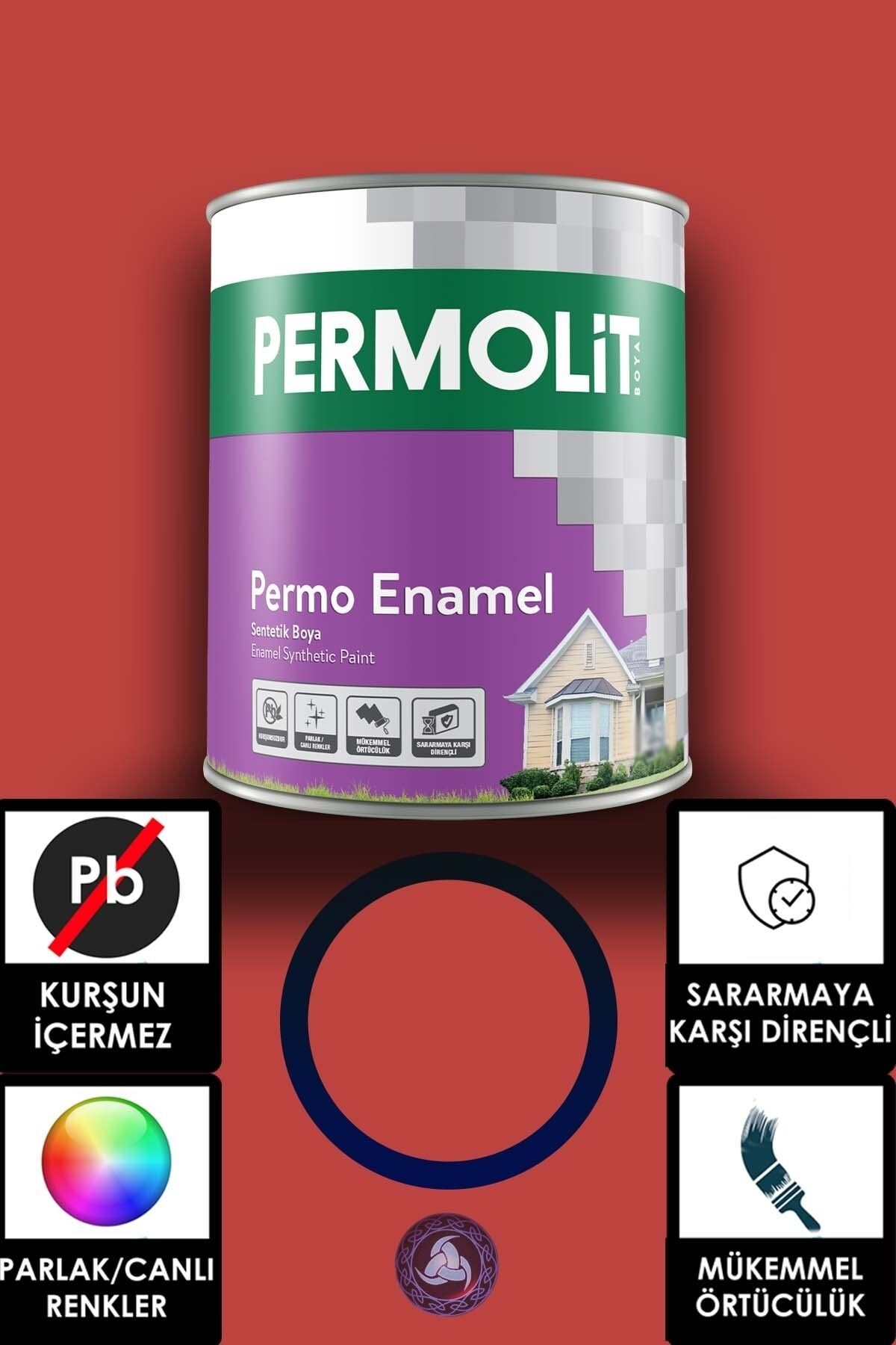 Permolit Permo Enamel Sentetik Yağlı Boya -alüminyum-ahşap-demir-metal- 0,75 L Bayrak Kırmızı