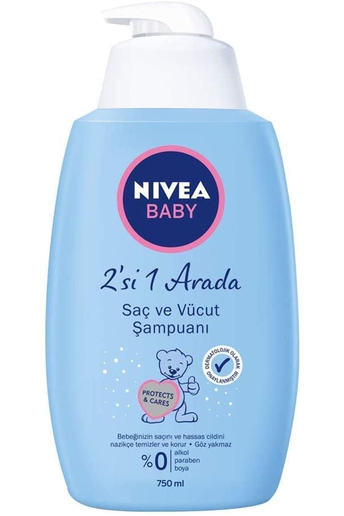 NIVEA Baby Saç Ve Vücut Şampuanı 750ml, Hassas Bebek Cildi, Göz Yakmayan Bebek Şampuanı, Alkolsüz,