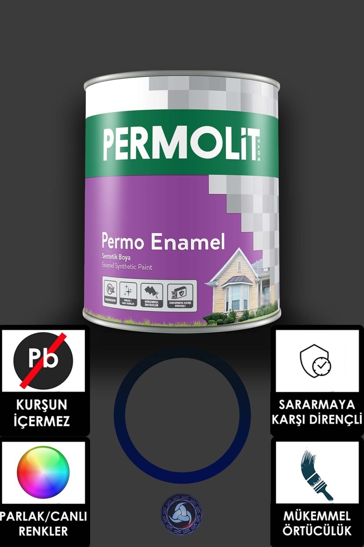Permolit Permo Enamel Sentetik Yağlı Boya -alüminyum-ahşap-demir-metal- 0,75 L Siyah
