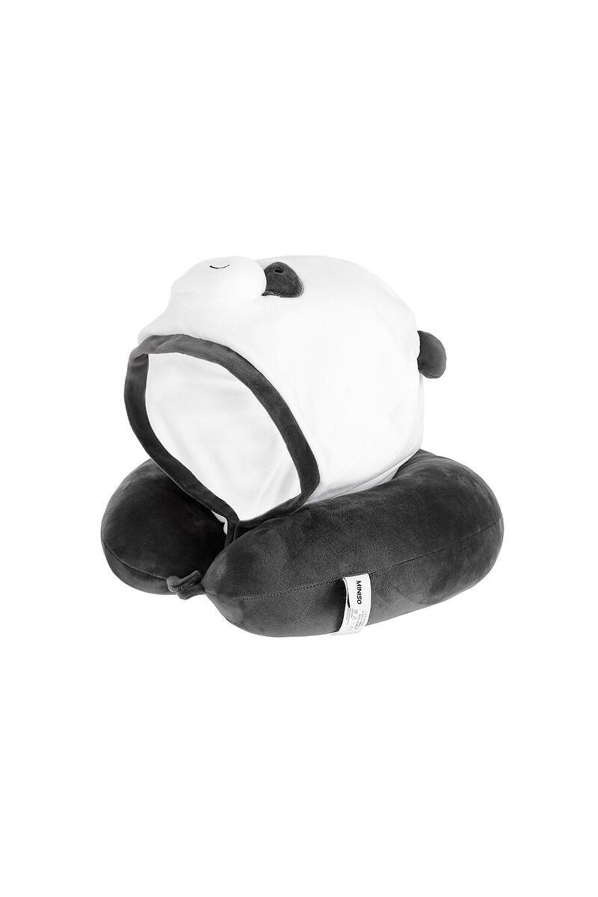 Miniso We Bare Bears Şapkalı Boyun Yastığı Panda 31 Cm