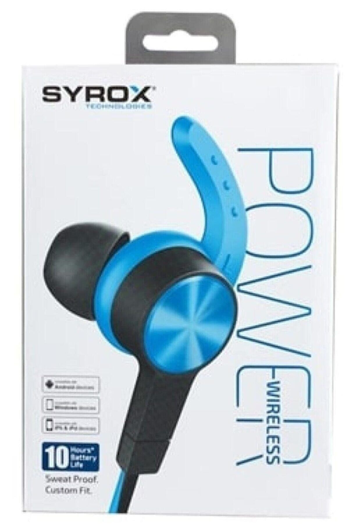 Syrox S32 Çift Bataryalı Bluetooth'lu Kulakiçi Spor Kulaklık Mıknatıslı S32- Mavi