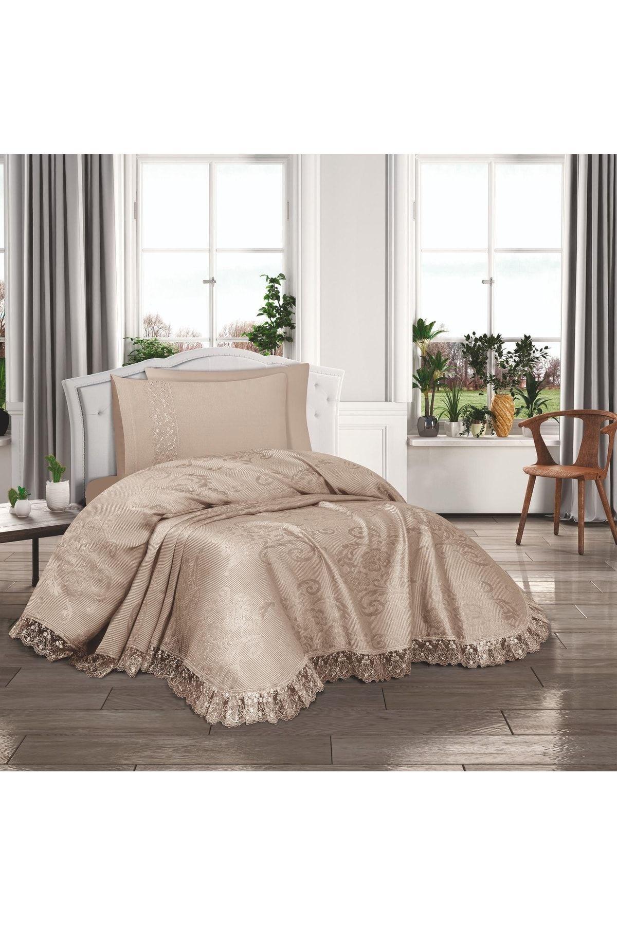 Prestij Home TEKSTİL Tek Kişilik Şönil Yatak Örtüsü Takımı