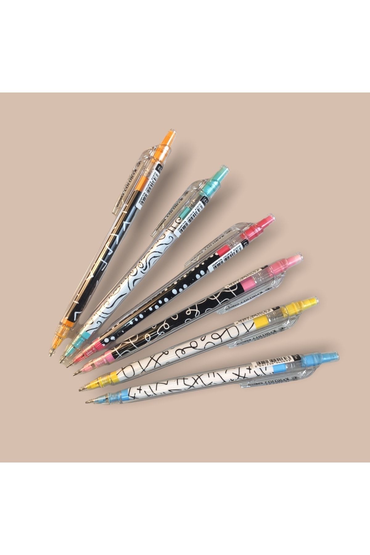 Gıpta 6'lı Uçlu Kalem Seti Desenli Color-x 0.7