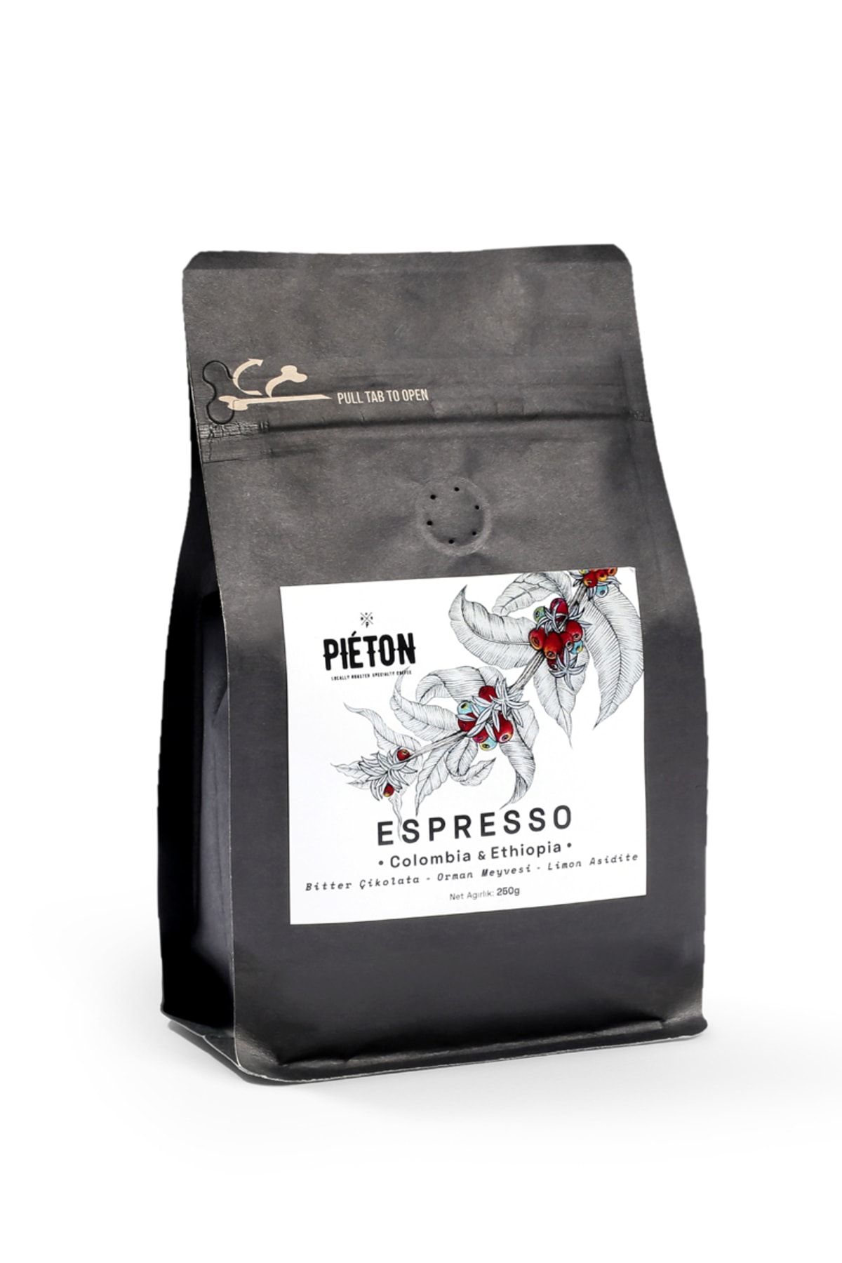 Pieton Coffee Espresso Çekirdek Kahve Orta Kavrulmuş 250 gr