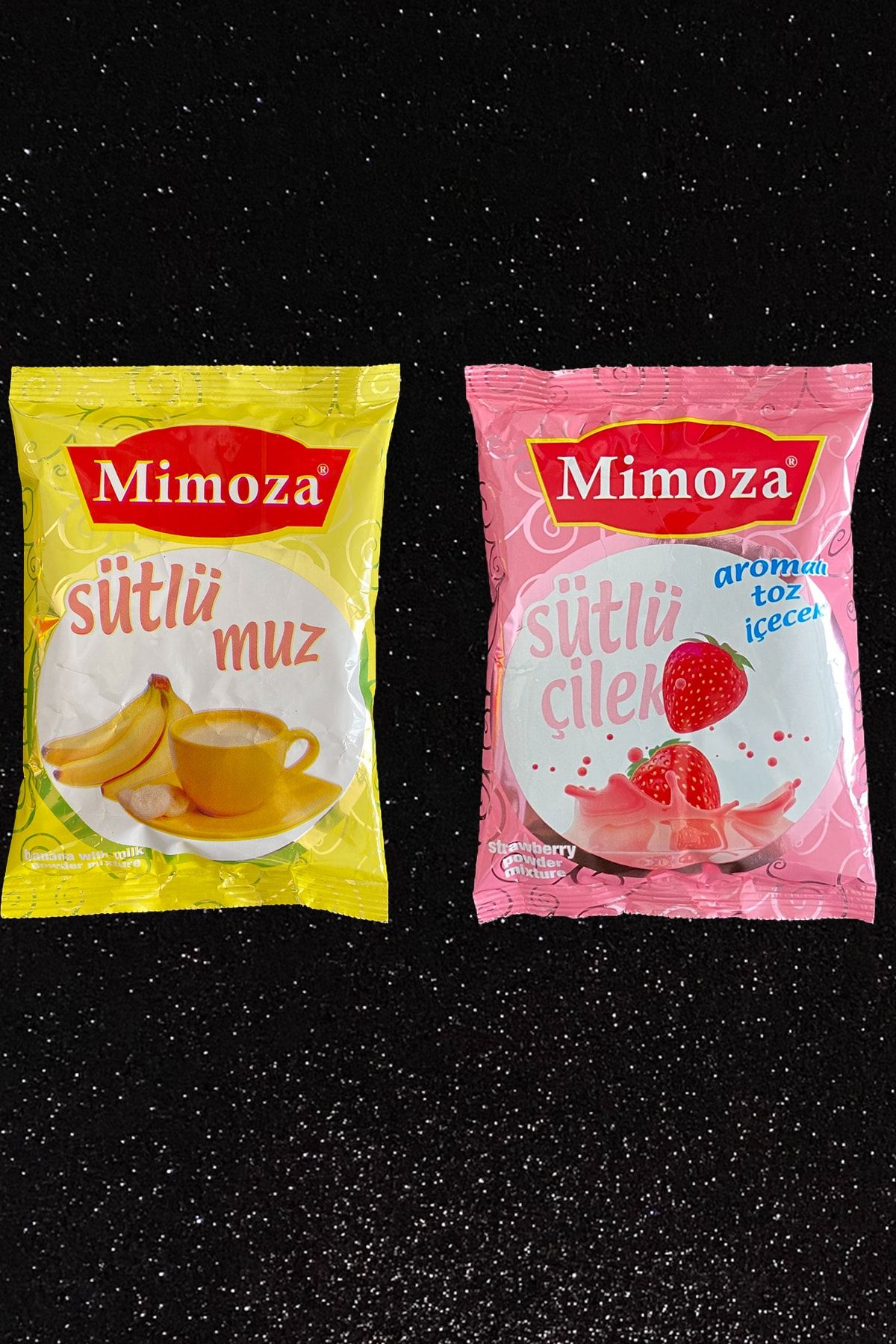 Mimoza Çilekli Süt Ve Sütlü Muz Milk Shake Sıcak Içiniz Kış Ve Meyve Çayı Kafe Içecekleri 2 Adet 400gram