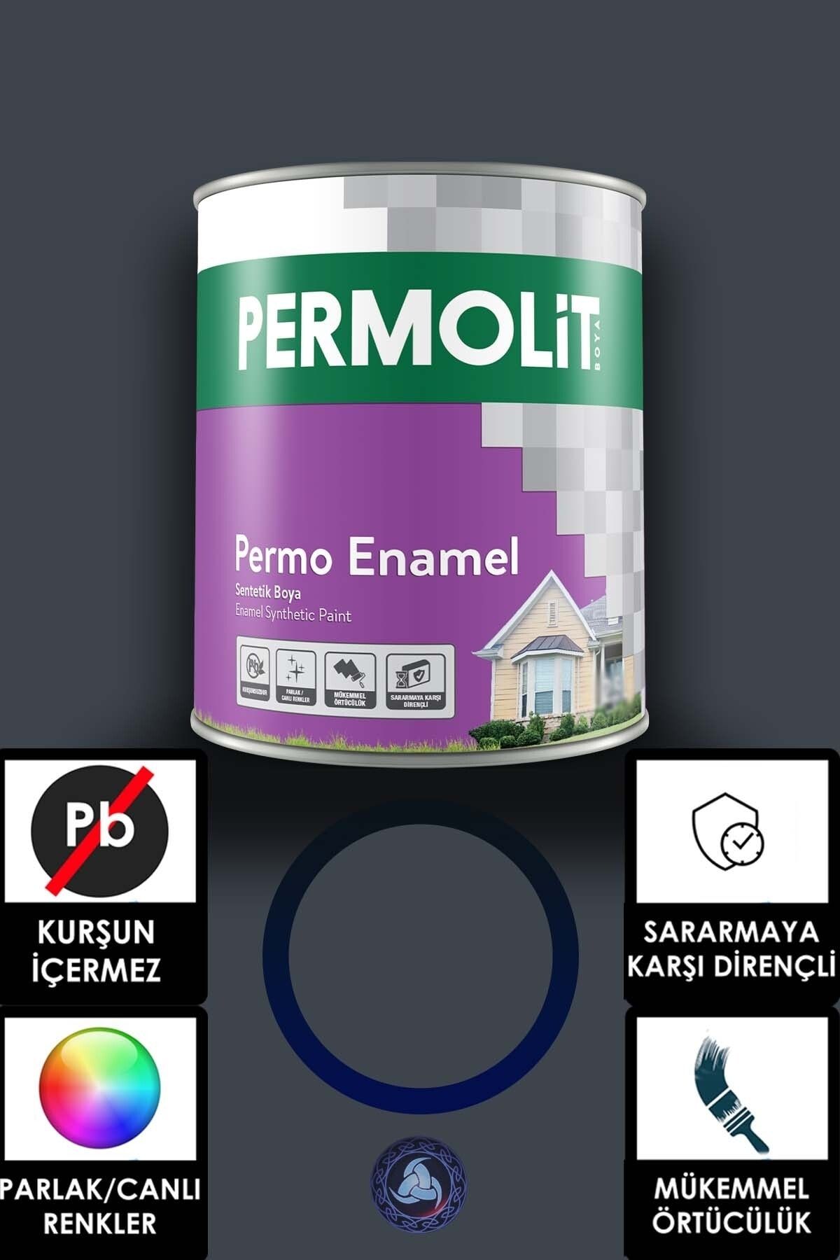 Permolit Permo Enamel Sentetik Yağlı Boya -alüminyum-ahşap-demir-metal- 0,75 L Lacivert