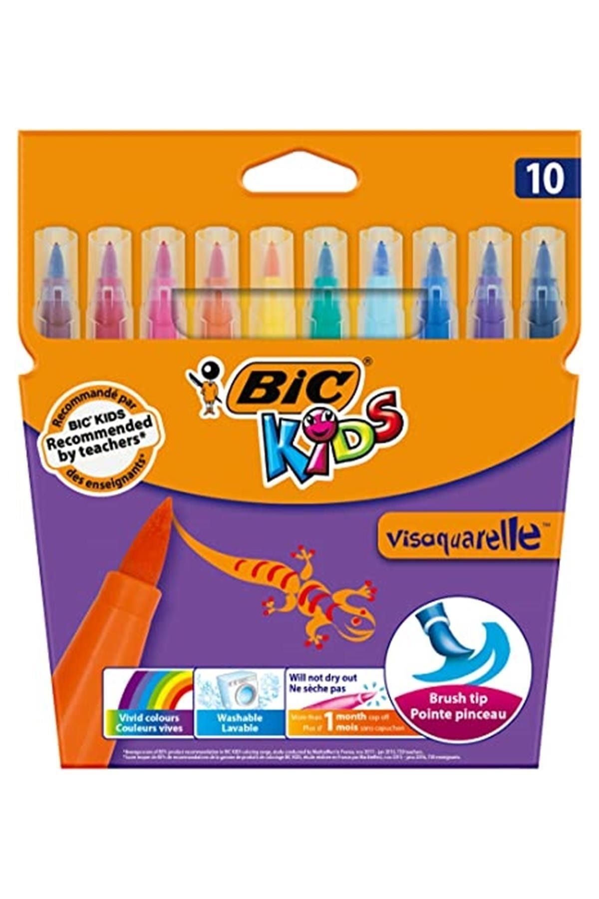 Bic Kids Visaquarelle Fırça Uçlu Boya Kalemi 10 Renk