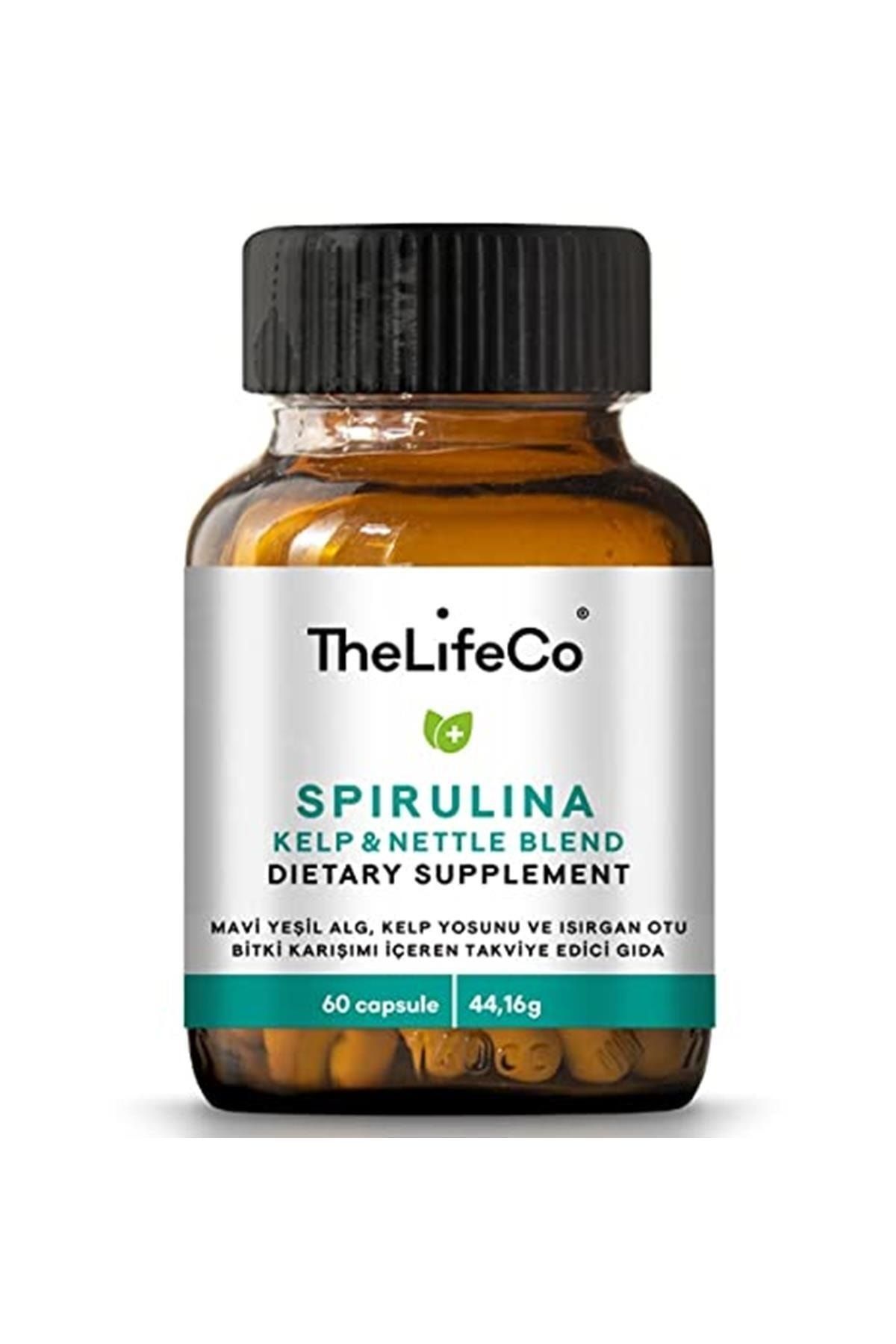TheLifeCo Spirulina Kelp & Nettle 60 Kapsül(metabolizma Hızlandırıcı, Detoks Ürünü, Bitkisel Protein Kaynağı)
