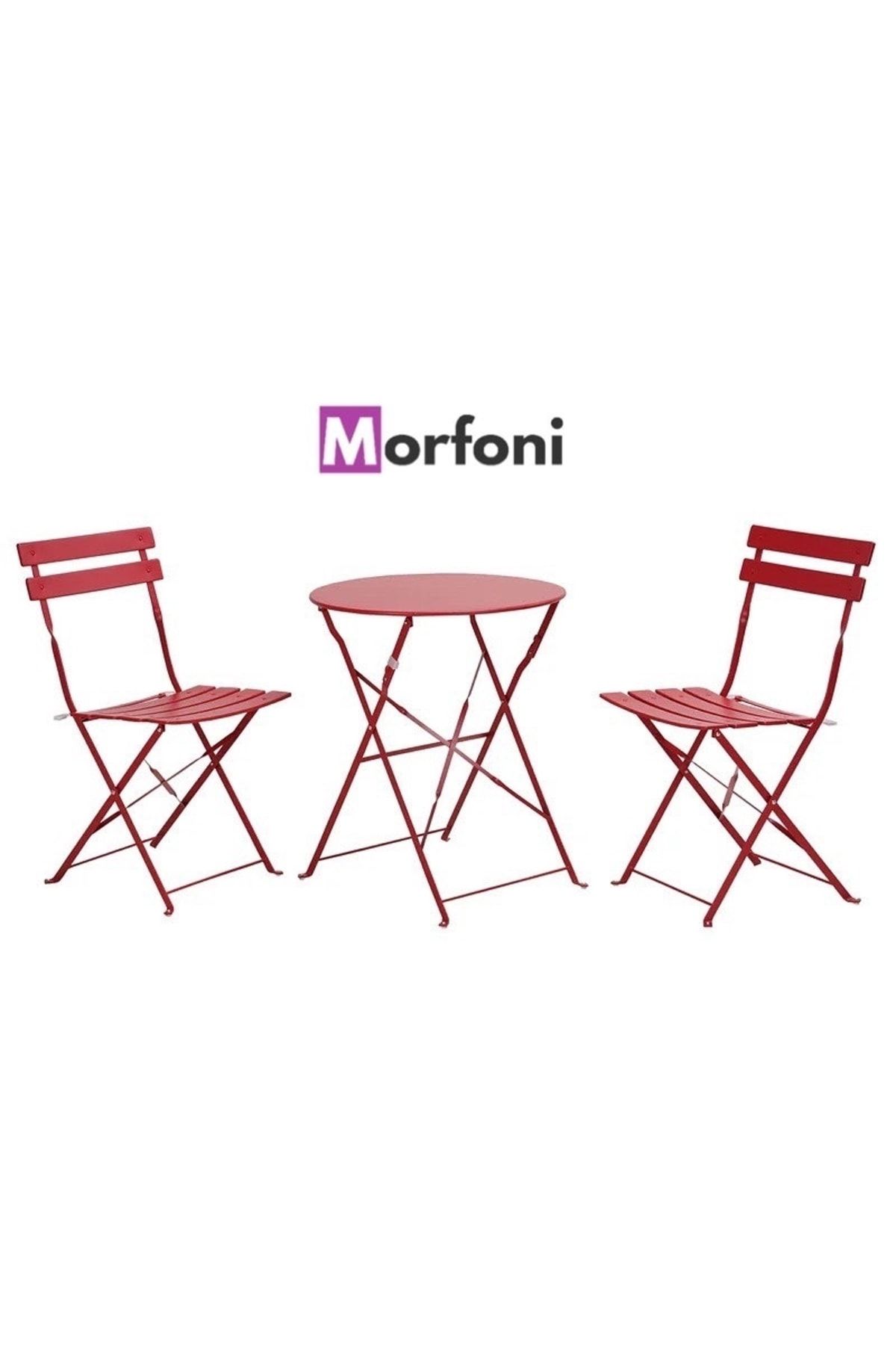 Morfoni Katlanabilir Metal Masa Ve Sandalye Takımı Balkon,bahçe,cafe Masası,bistro Masası