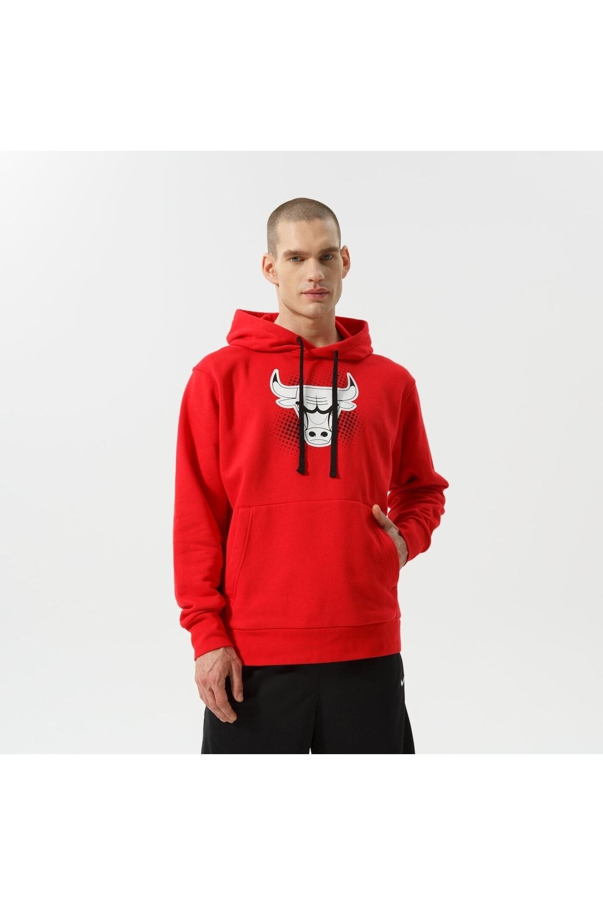 Nike Nba Fleece - Chicago Bulls Kapüşonlu Erkek Sweatshirt - Kırmızı