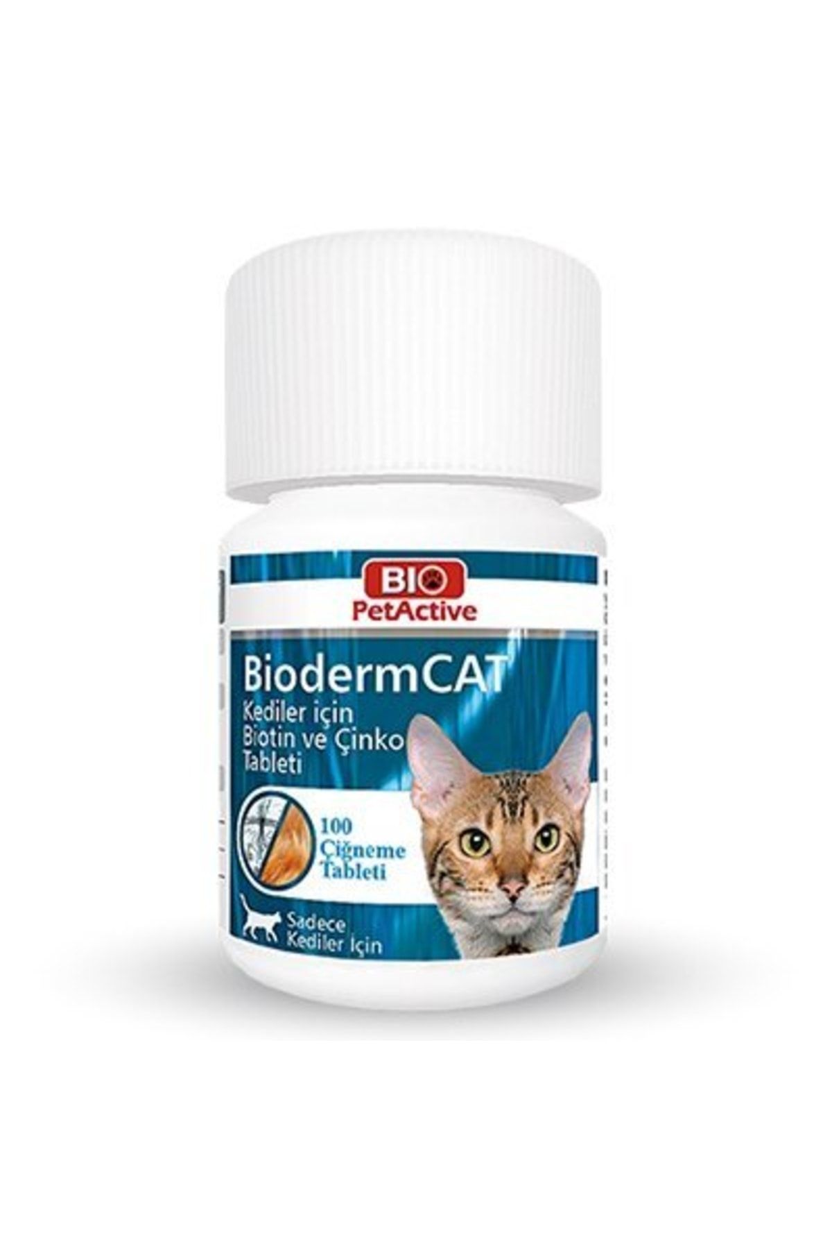 Genel Markalar Biodermcat Kediler Için Tüy Dökülme Önleyici Biotin Ve Çinko Tableti 30 Gr