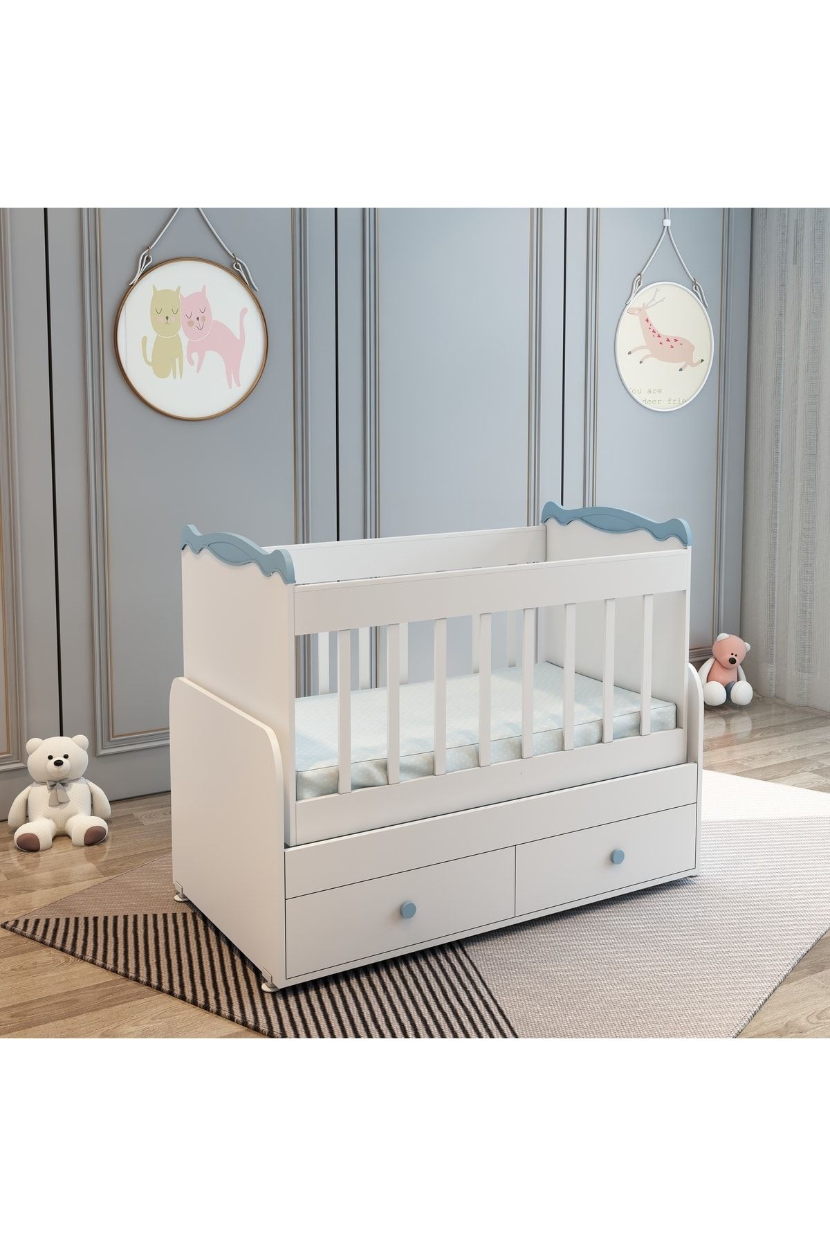 Patiko Furniture Babysun 2 Çekmeceli Beşik (60x120)
