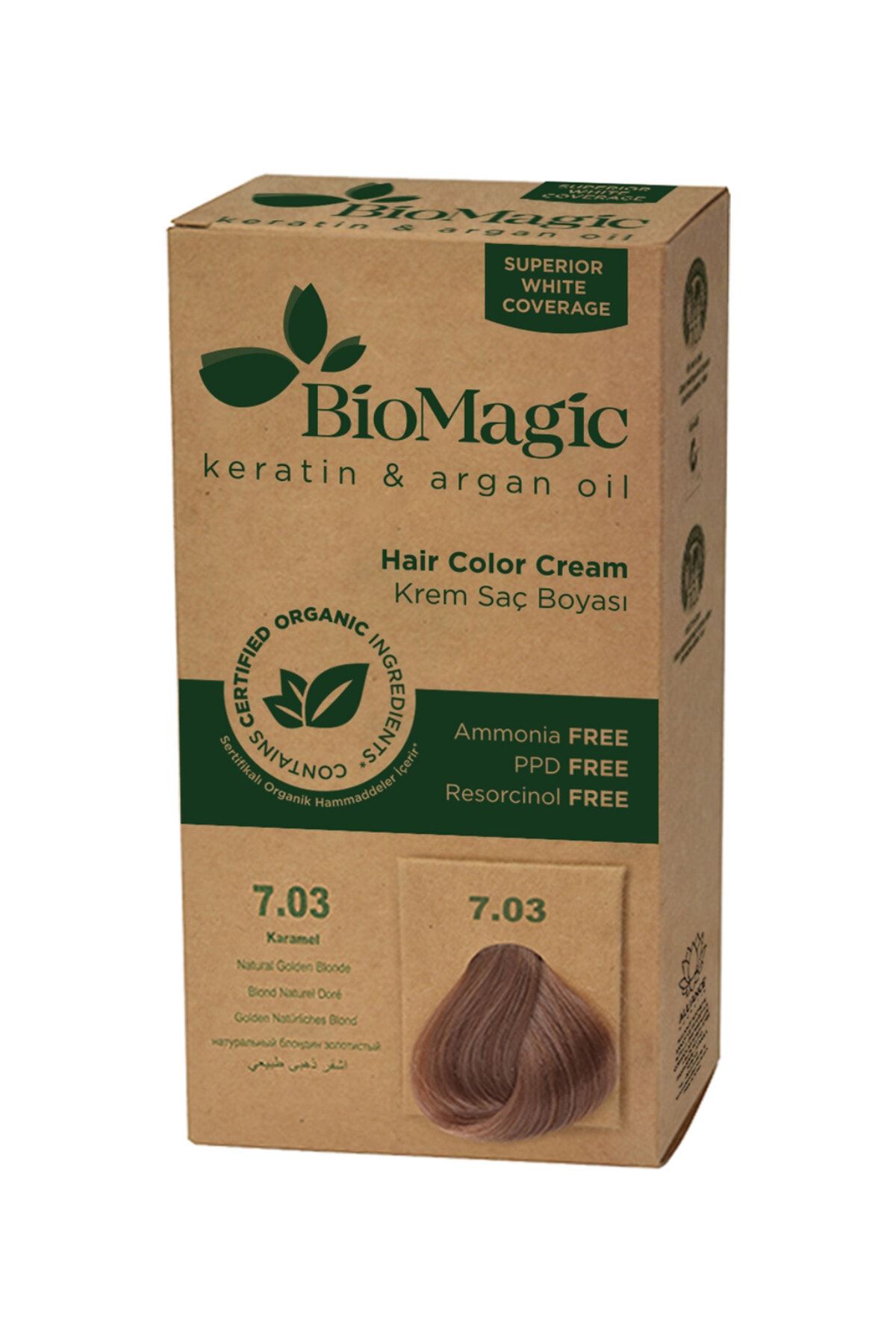 BioMagic Doğal Organic Karamel No. 7,03 Krem Süper Saç Boyası _ Ml……Koçak_84