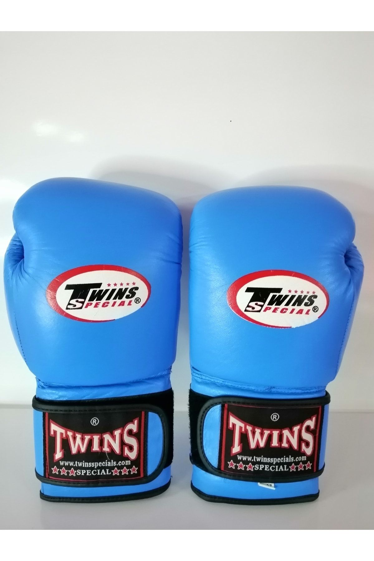 MODA TWİNS Twins Marka Deri Boks Eldiveni Açık Mavi Renk Cırtlı Model