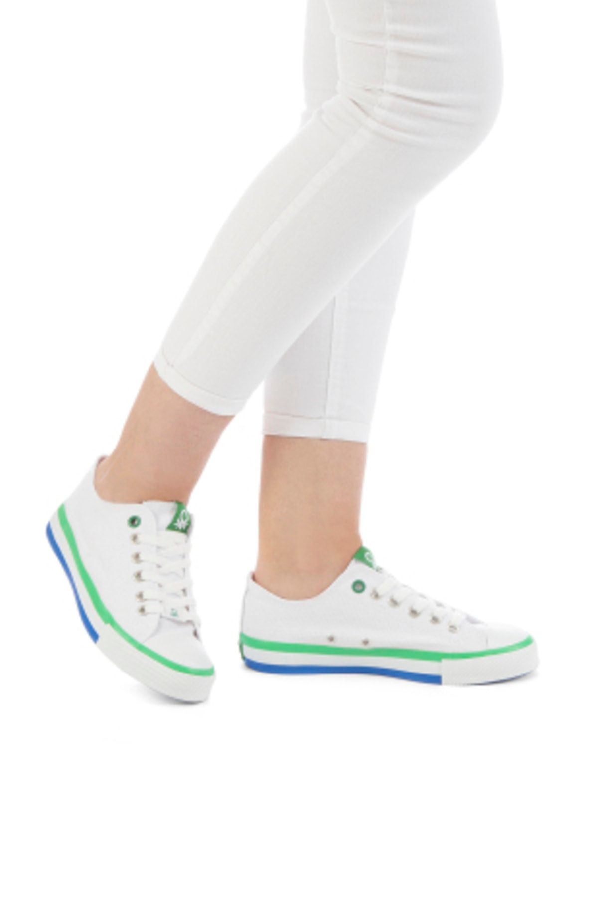 Benetton Kadın Beyaz-yeşil Spor Ayakkabı 30176