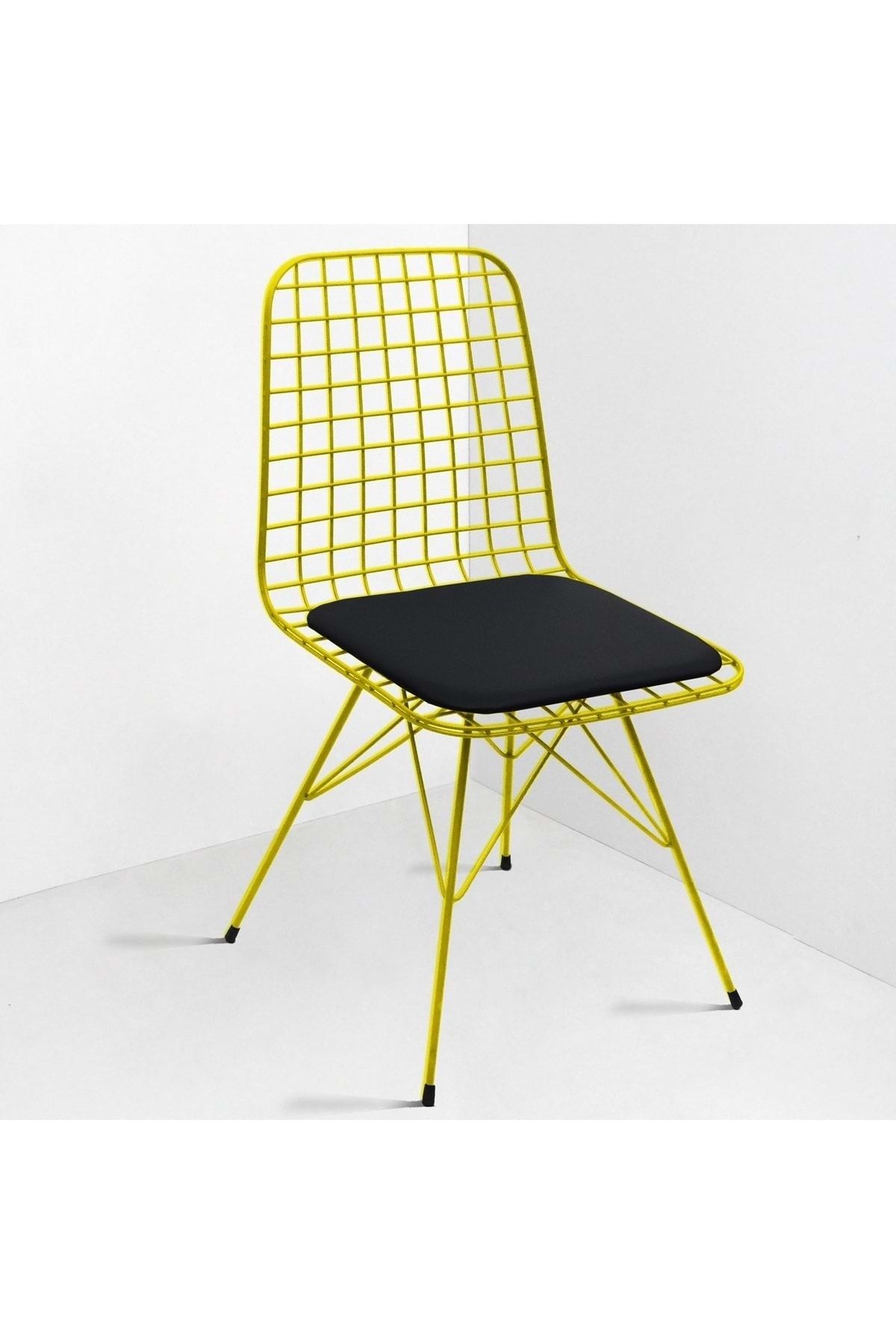Theia Tasarım Tel Sandalye Sarı