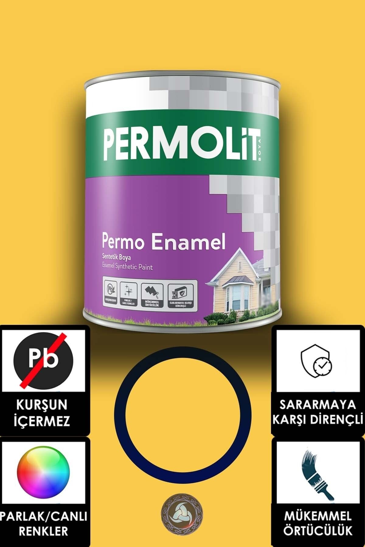 Permolit Permo Enamel Sentetik Yağlı Boya -alüminyum-ahşap-demir-metal- 0,75 L Sarı