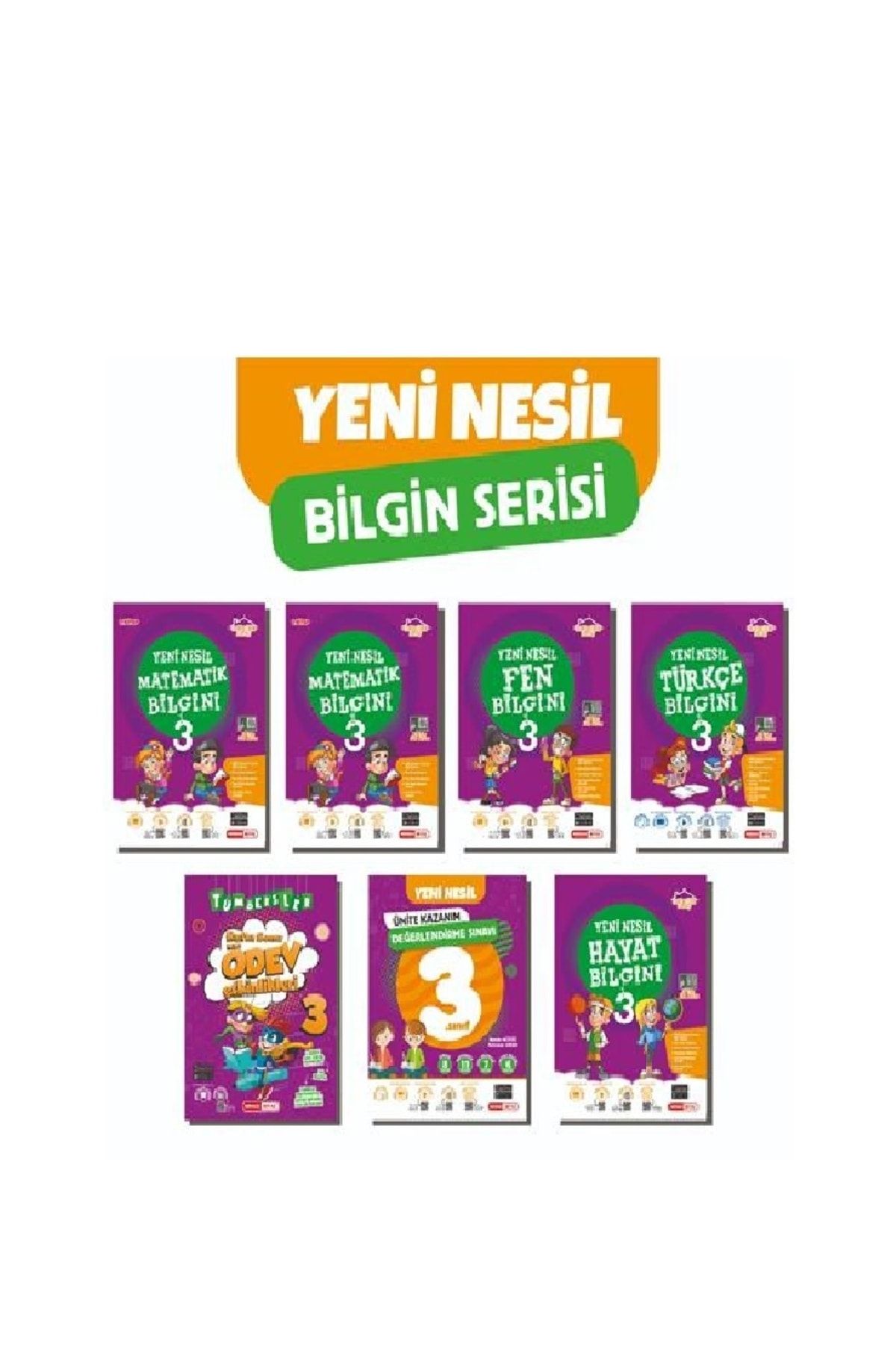 Kırmızı Beyaz Yayınları 3. Sınıf Yeni Nesil Bilgin Süper Plus Set 7 Kitap