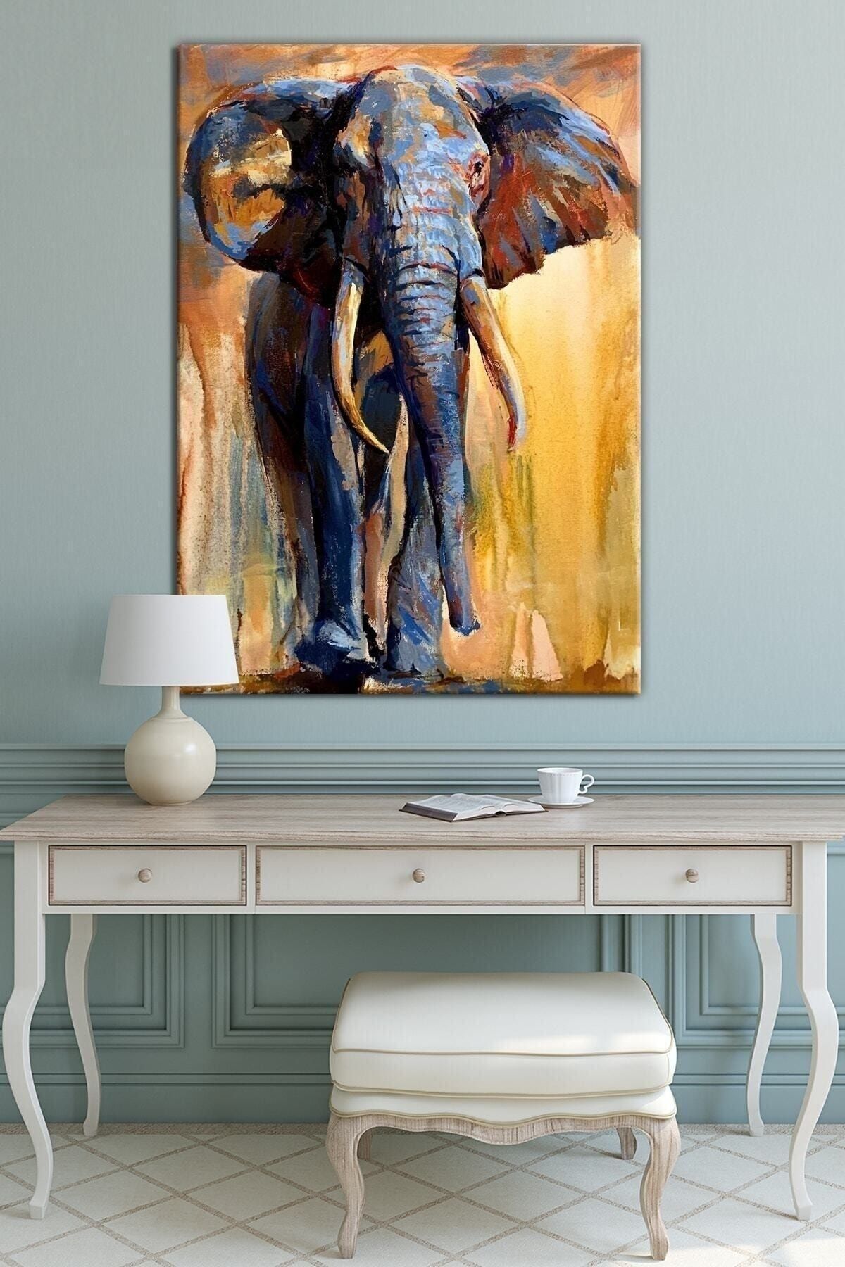 Idora Fil ( Hayvanlar Alemi ) Dekoratif Sanatsal Kanvas Tablo