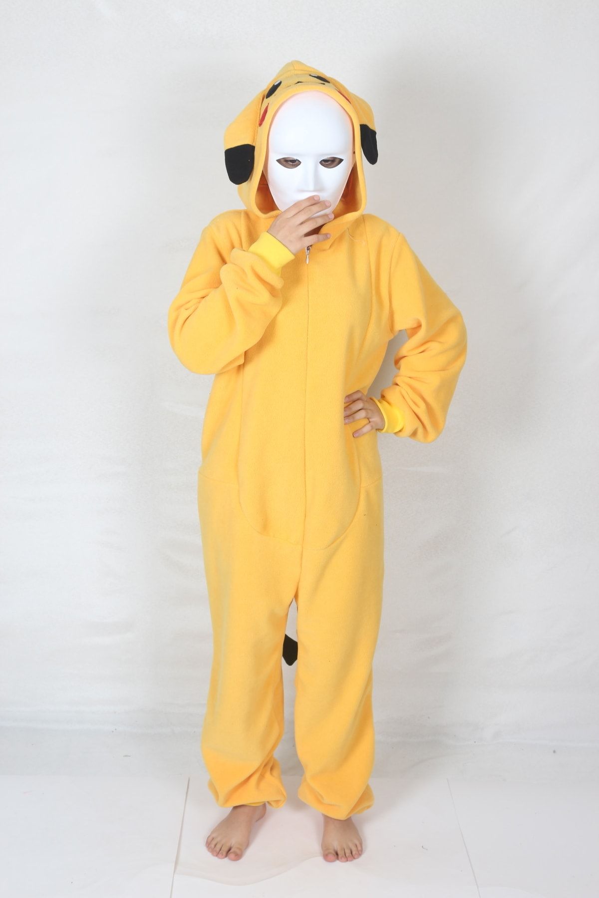 YÜSÜ Yetişkin Pikachu Kostümü Rahat Pijama Kostümü