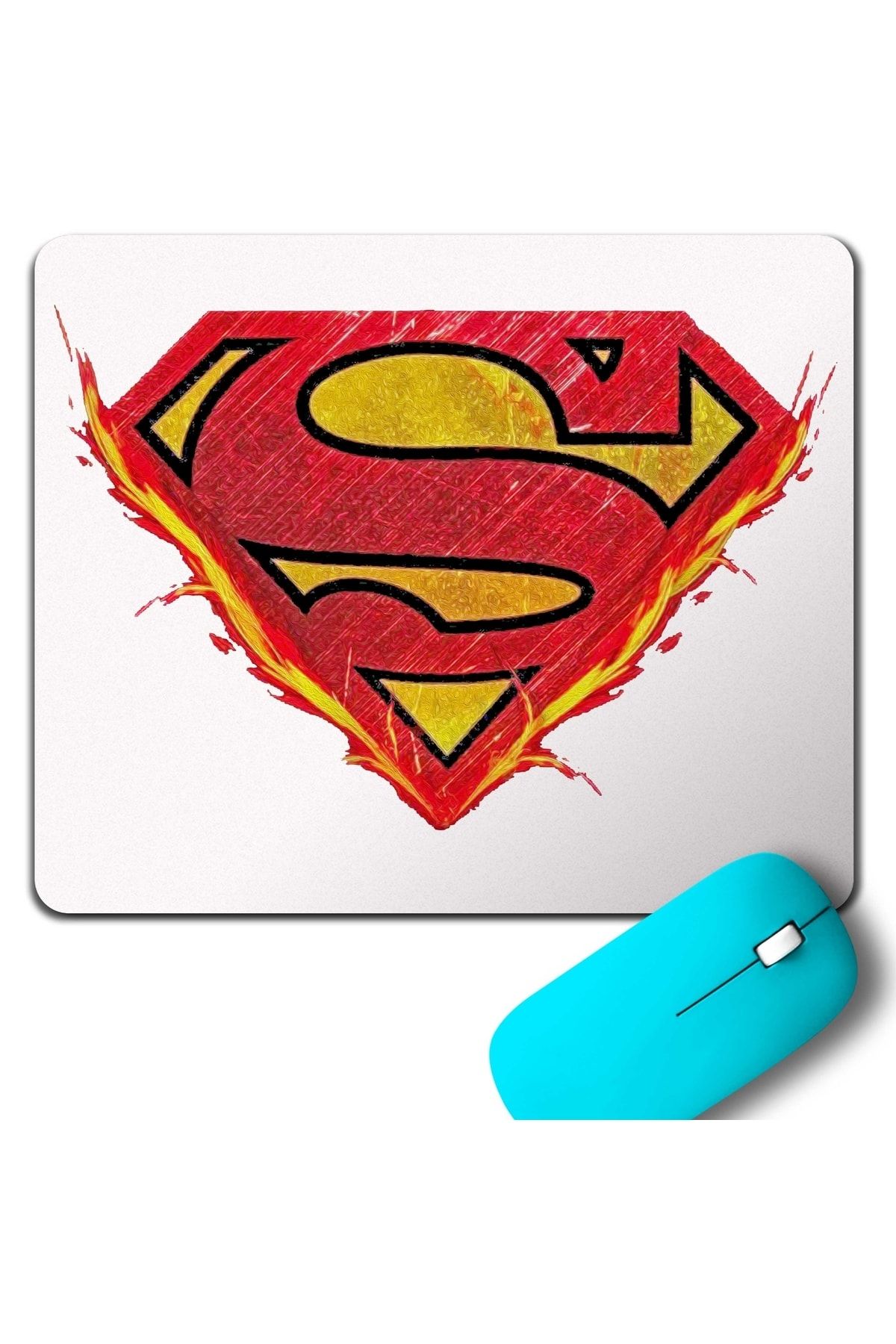 Kendim Seçtim Superman Flame Alev Logo Super Man Mouse Pad