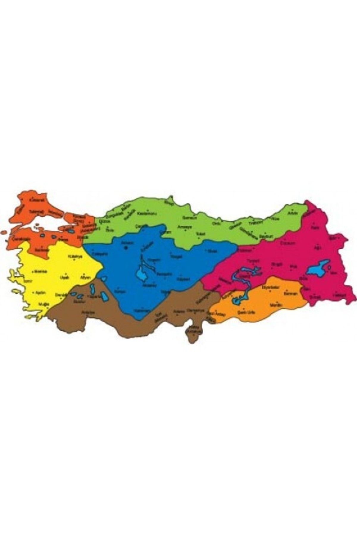 Evbuya Renkli Türkiye Bölge Haritası Mantetik Statik Tutunabilen Akıllı Kağıt (silgili Kalem Hediyeli)