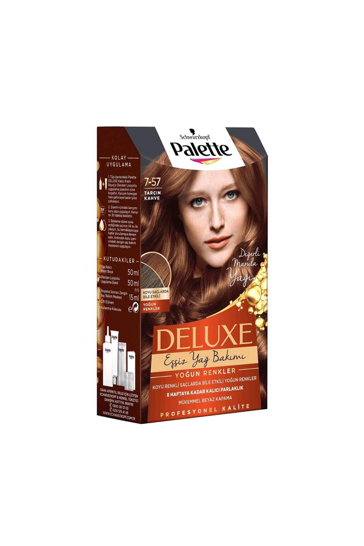 Palette Deluxe Yoğun Renkler Saç Boyası 7-57 Tarçın Kahve