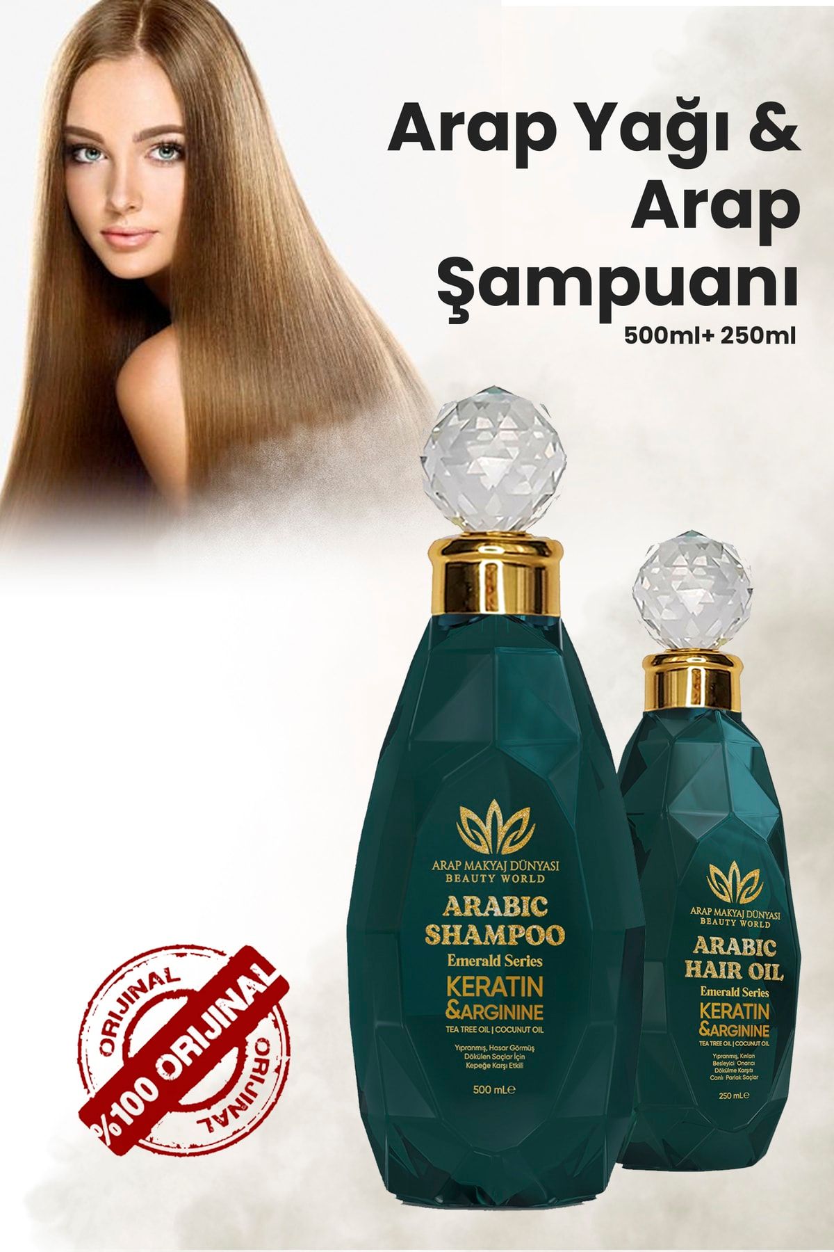Arap Makyaj Dünyası Arap Şampuanı (500 Ml) & Arap Yağı (250 Ml) Saç Uzatan, Dökülme Karşıtı