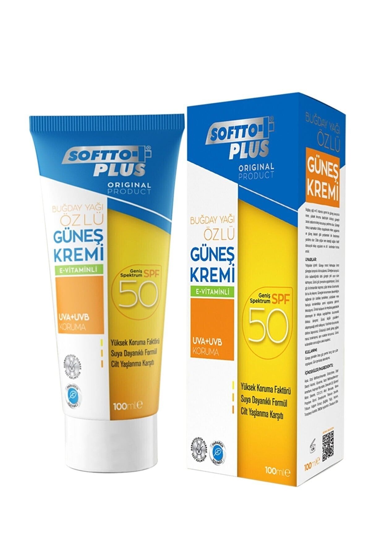 Softto Plus Buğday Yağı Özlü Güneş Kremi E-Vitaminli 50spf 100ml