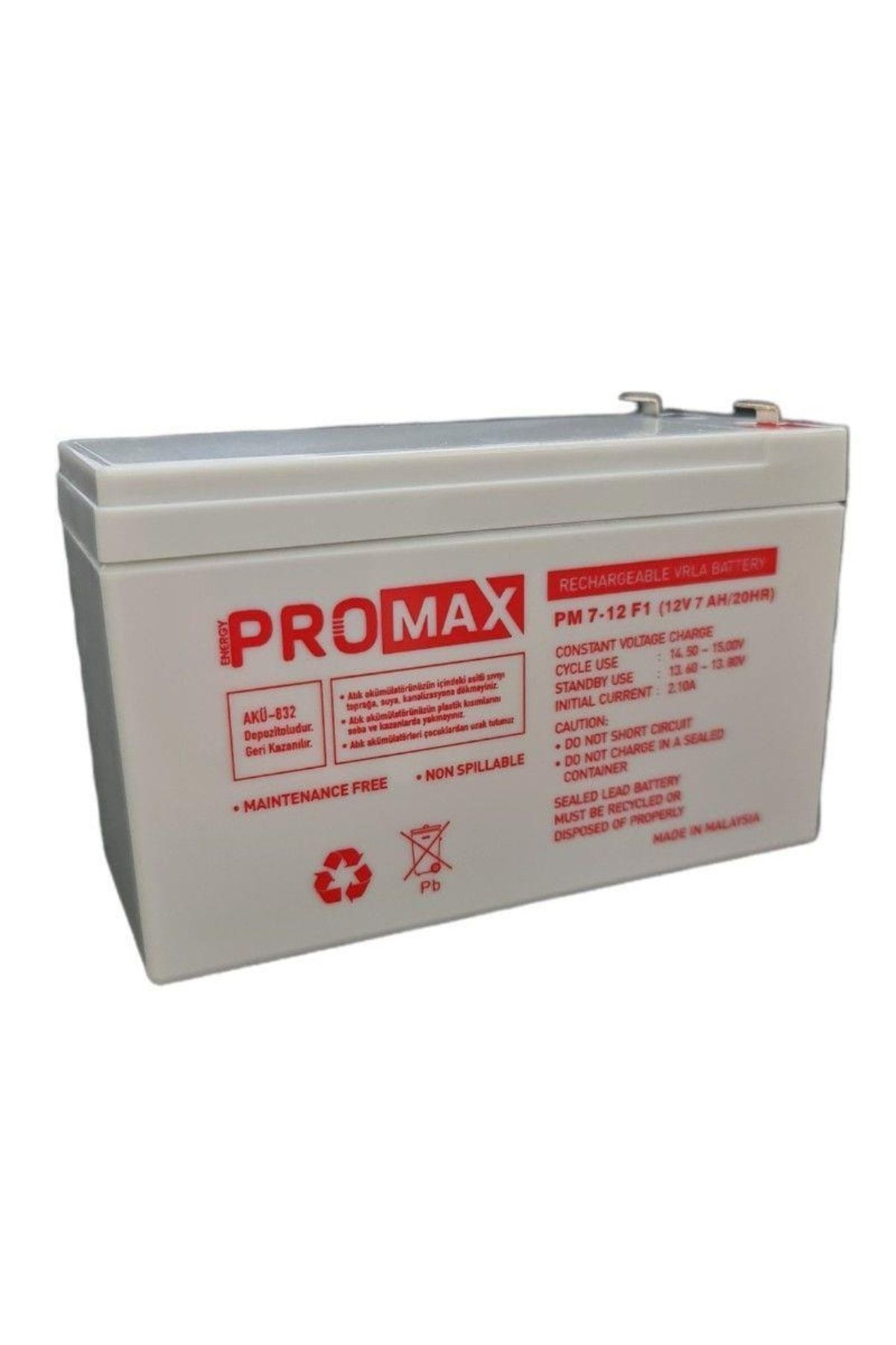 electroon Energy Promax Eco 12v 7ah Bakımsız Kuru Akü