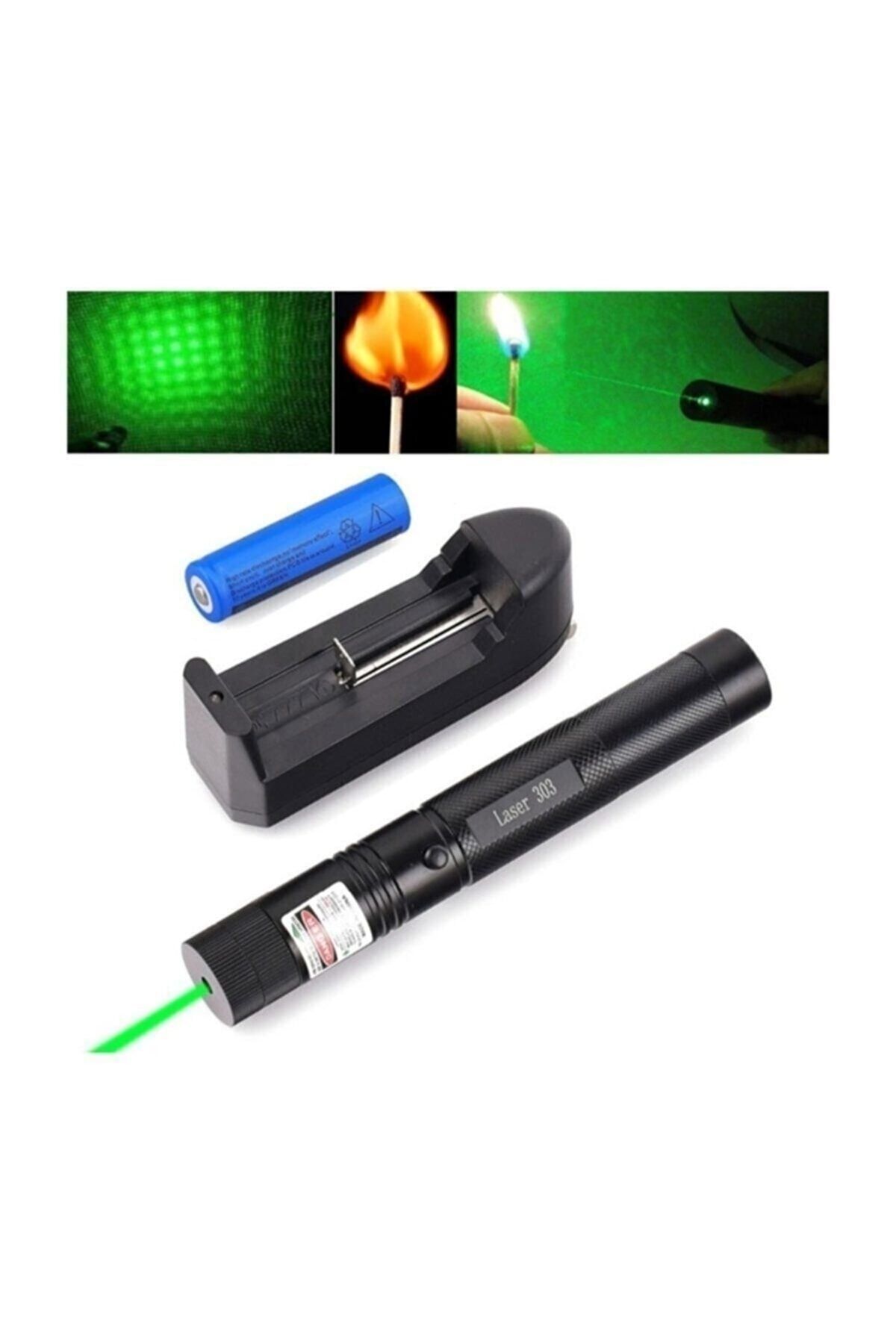 Genel Markalar Green Laser Pointer Şarjlı Güçlü Yeşil Lazer Metal Kasa Büyük Lazer