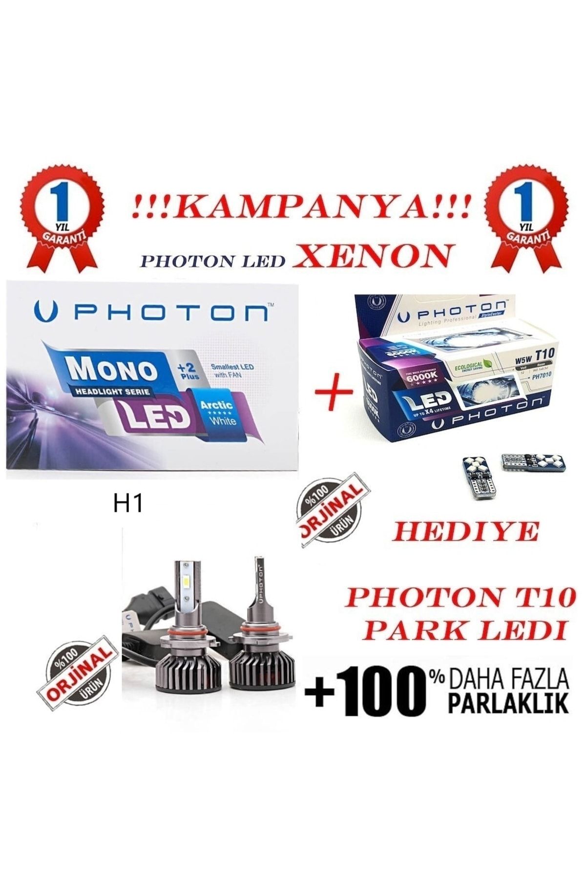 Photon Mono 2 Plus H1 Mini Led Xenon T10 Park Ampül Hediyeli