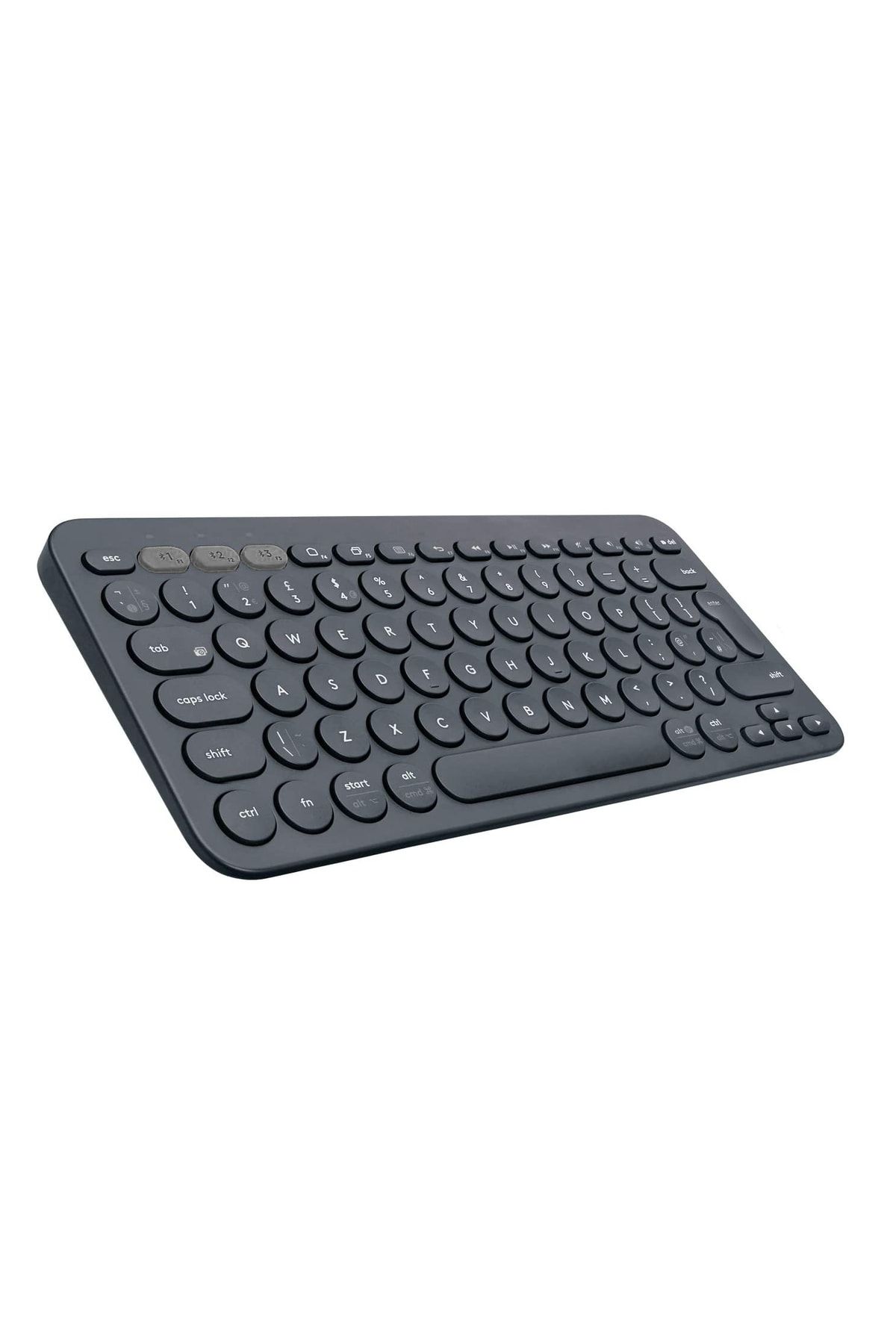 Microcase Al3048 Tablet Telefon Bilgisayar Için Yuvarlak Tuşlu Bluetooth Kablosuz Klavye - Siyah