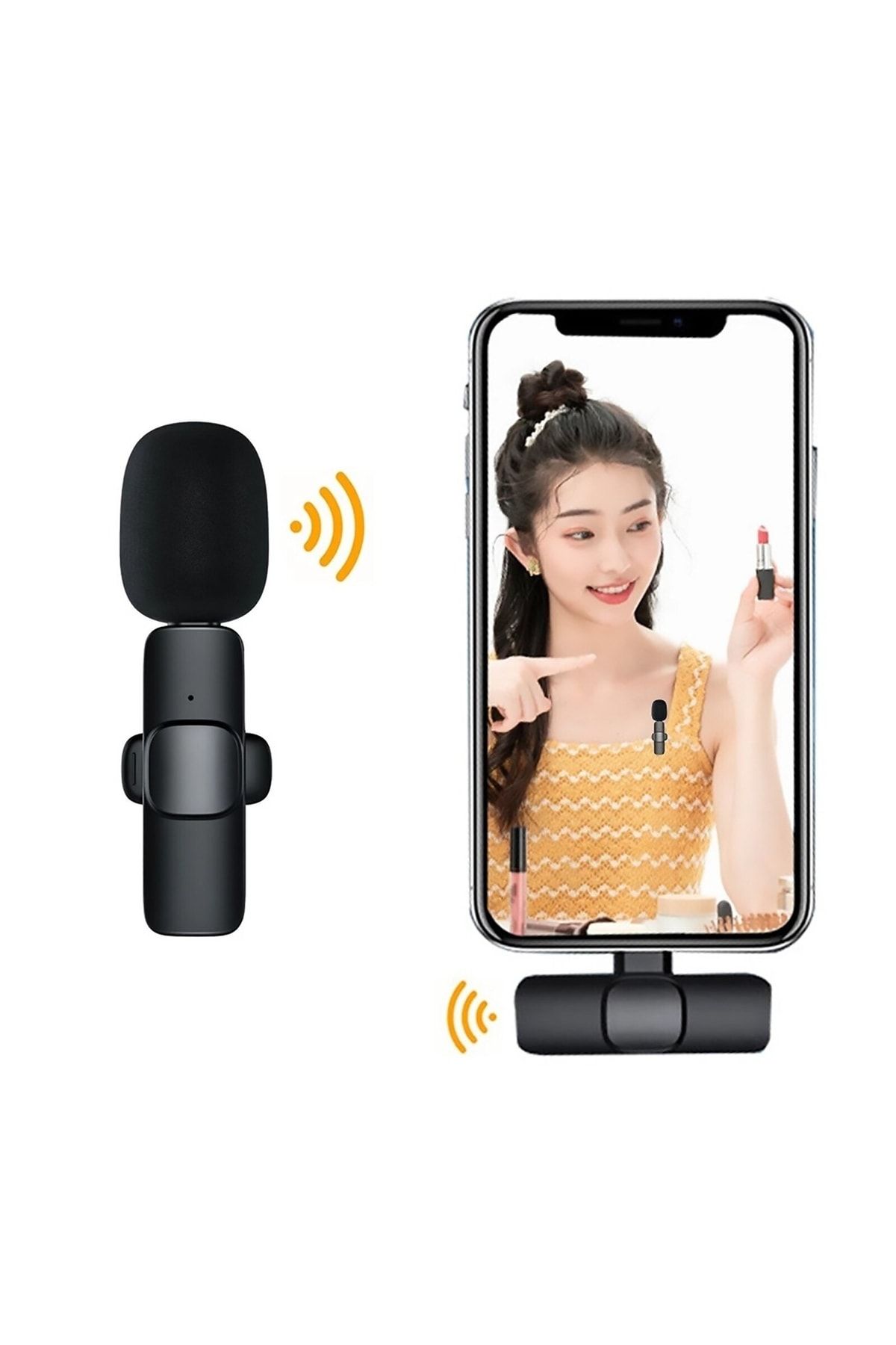EN SİGA Iphone Ios Uyumlu Kablosuz Yaka Mikrofonu Ses Arayüzü Mini Yaka Mikrofonu Çok Yönlü Mikrofon,klipsli