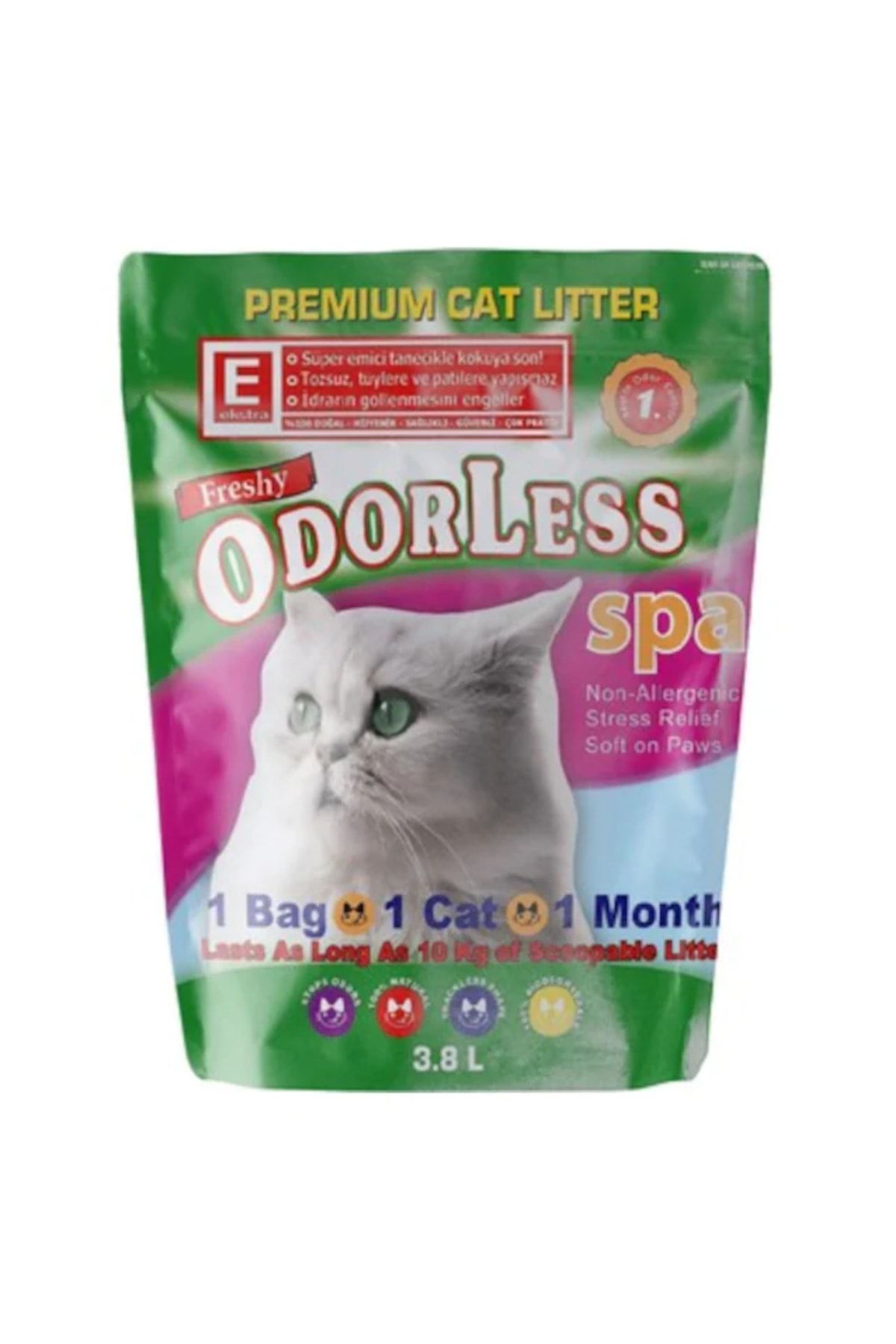 Freshy Premium Silica Cat Litter Odorless Kalın Taneli Kristal Kedi Kumu 3.8 Litre